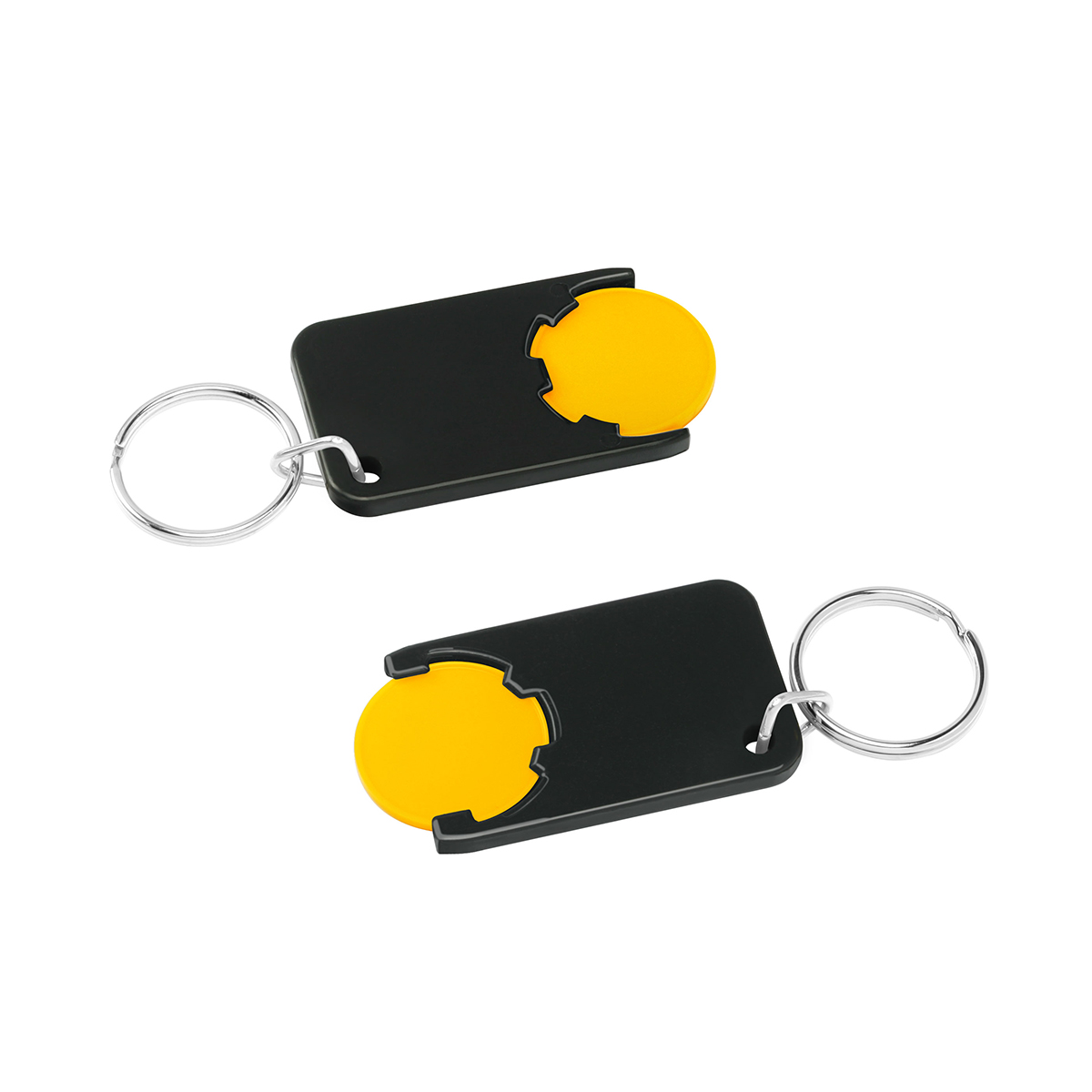 Chiphalter mit 1€-Chip "Beta", Chip gelb, Chiphalter schwarz