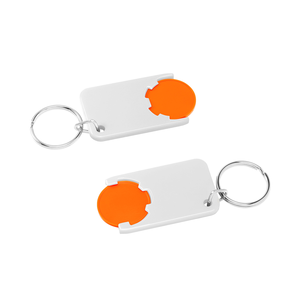 Chiphalter mit 1€-Chip "Beta", Chip orange, Chiphalter weiß