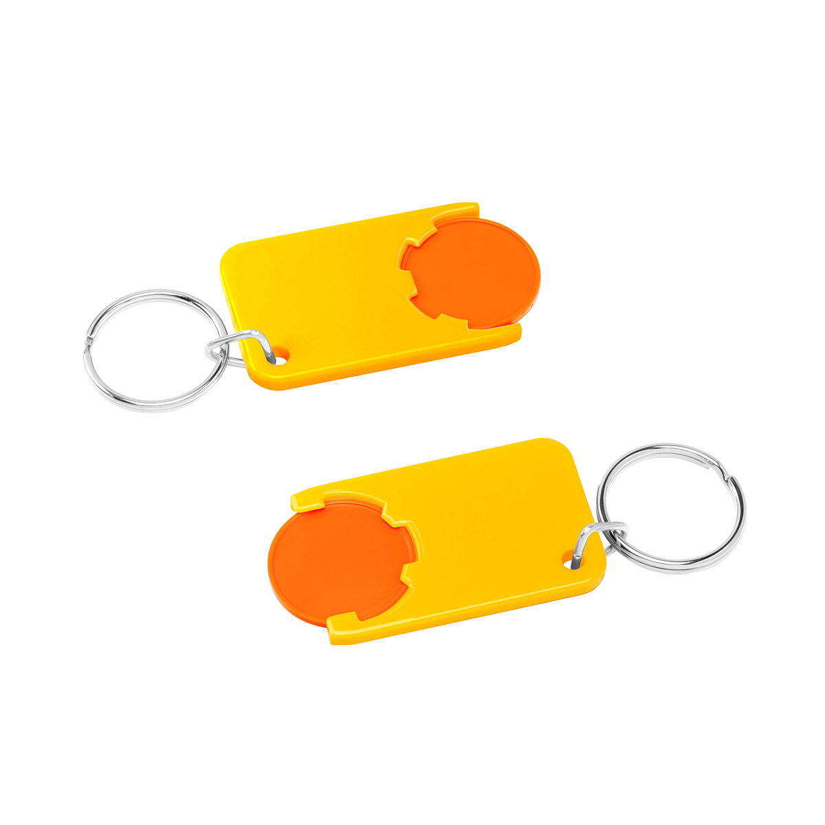 Chiphalter mit 1€-Chip "Beta", Chip orange, Chiphalter gelb