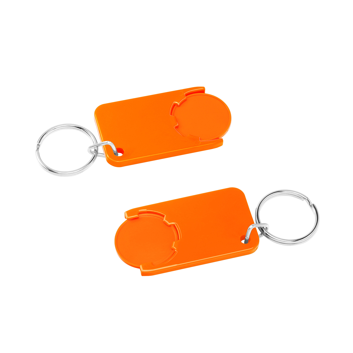 Chiphalter mit 1€-Chip "Beta", Chip orange, Chiphalter orange