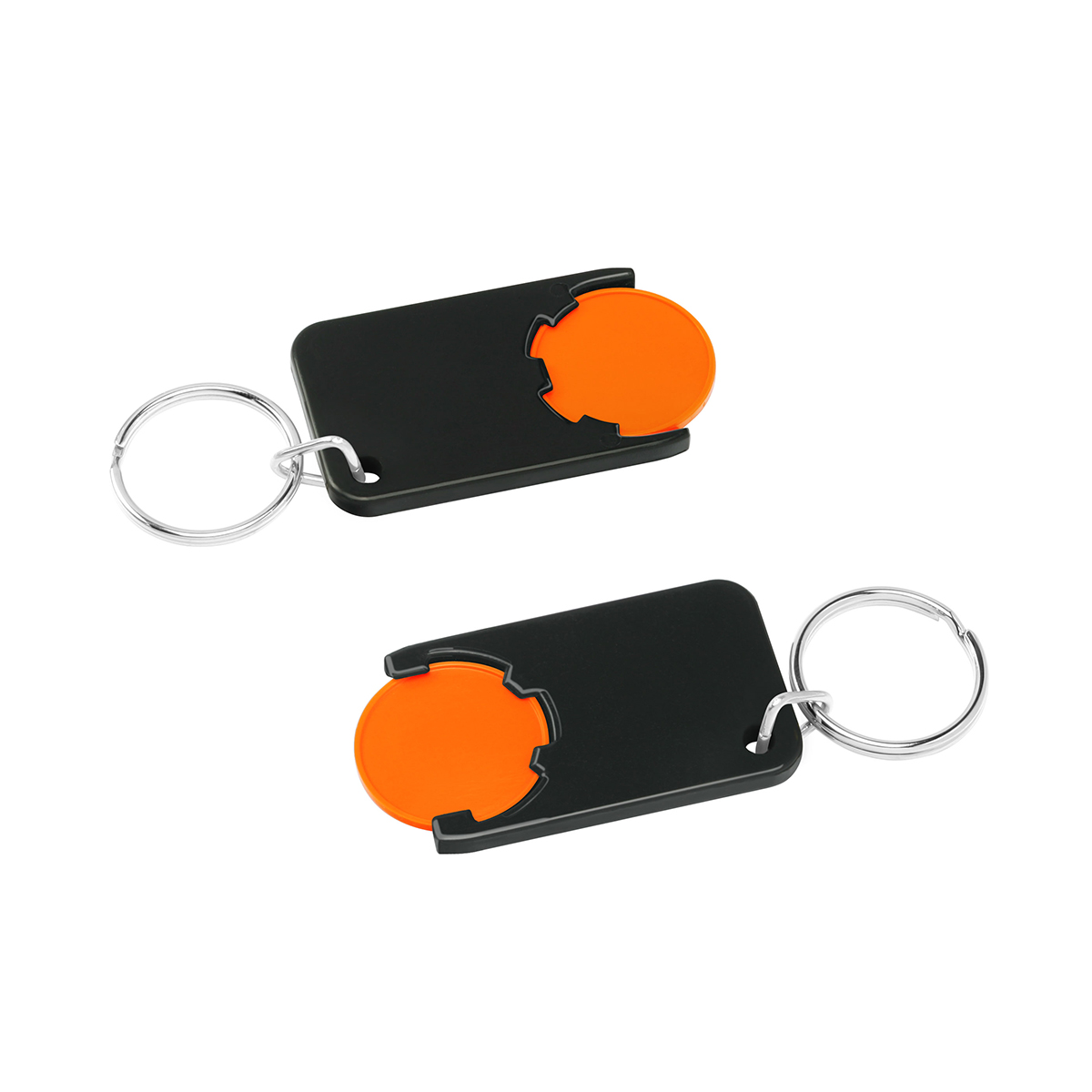 Chiphalter mit 1€-Chip "Beta", Chip orange, Chiphalter schwarz