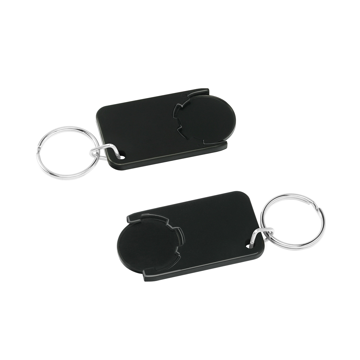 Chiphalter mit 1€-Chip "Beta", Chip schwarz, Chiphalter schwarz
