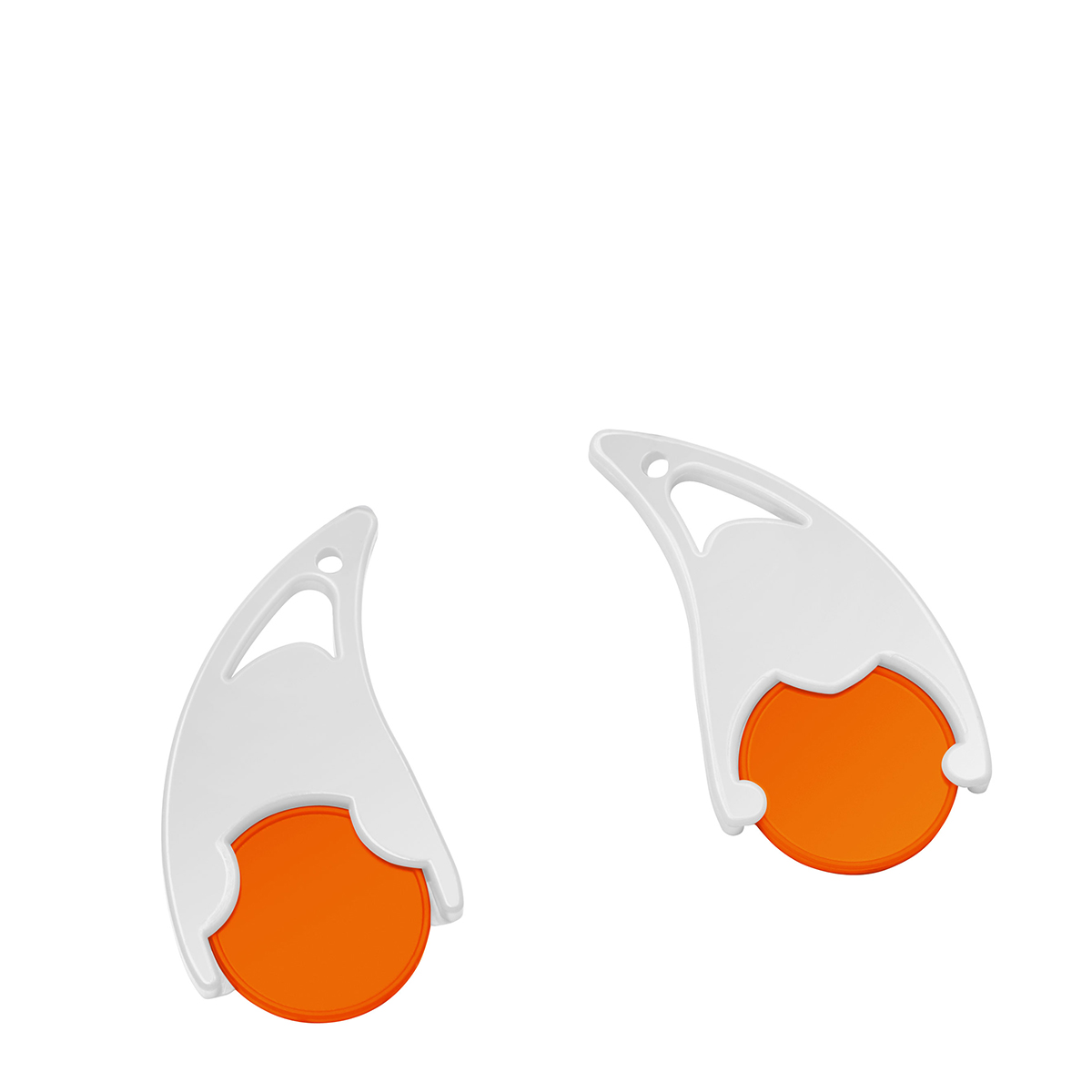 Chiphalter mit 1€-Chip "Epsilon", Chip orange, Chiphalter weiß