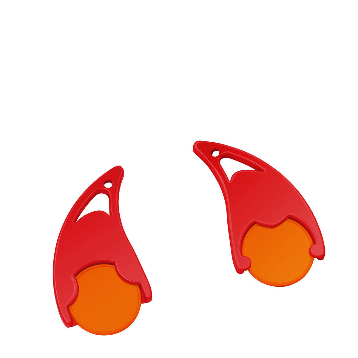 Chiphalter mit 1€-Chip "Epsilon", Chip orange, Chiphalter rot