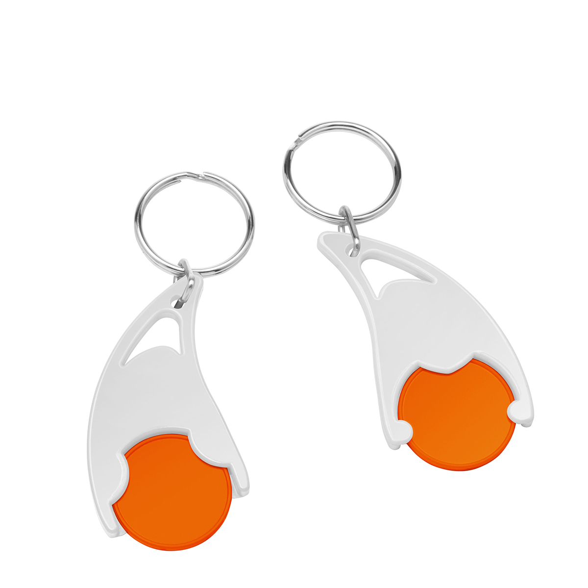 Chiphalter mit 1€-Chip "Epsilon", Chip orange, Chiphalter weiß