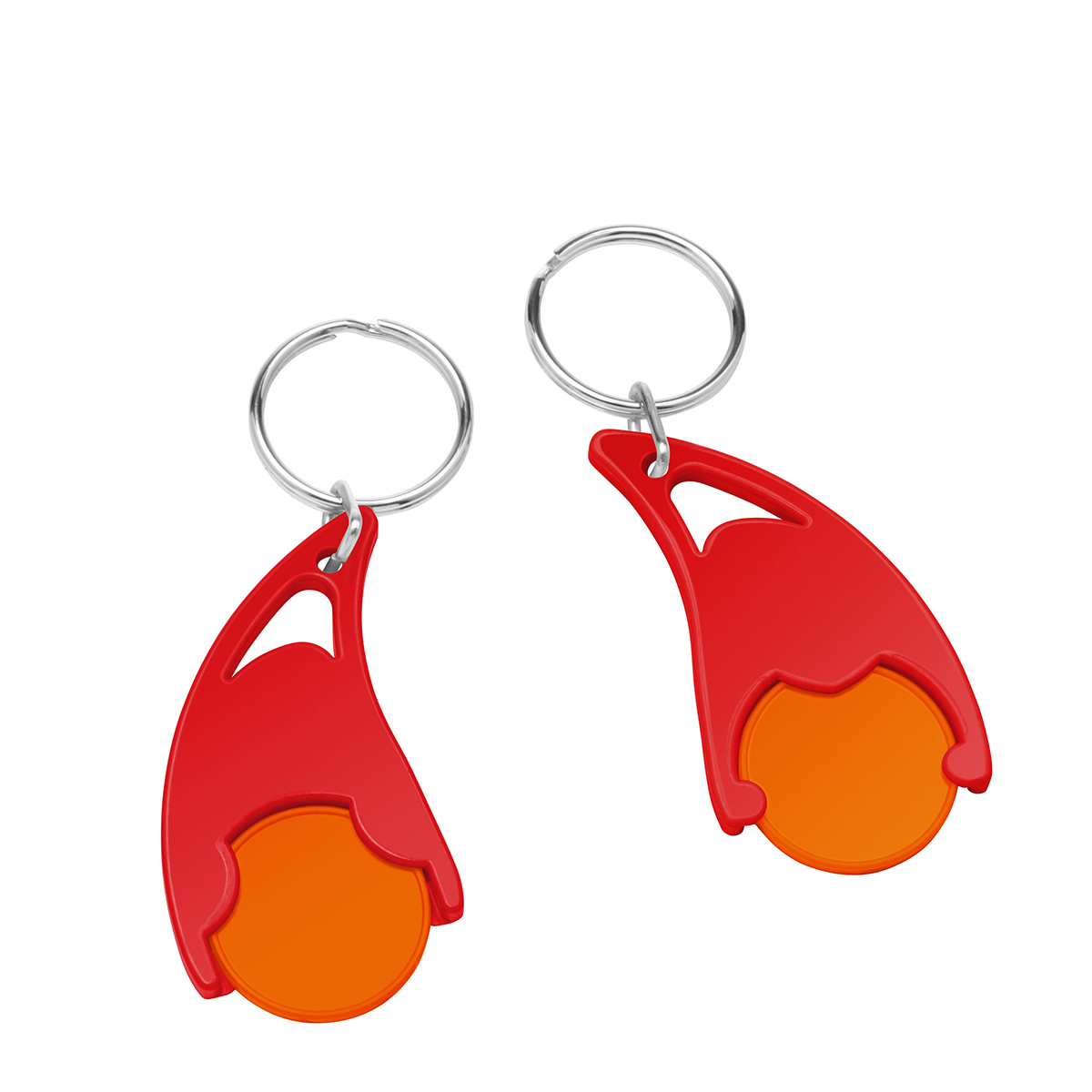 Chiphalter mit 1€-Chip "Epsilon", Chip orange, Chiphalter rot