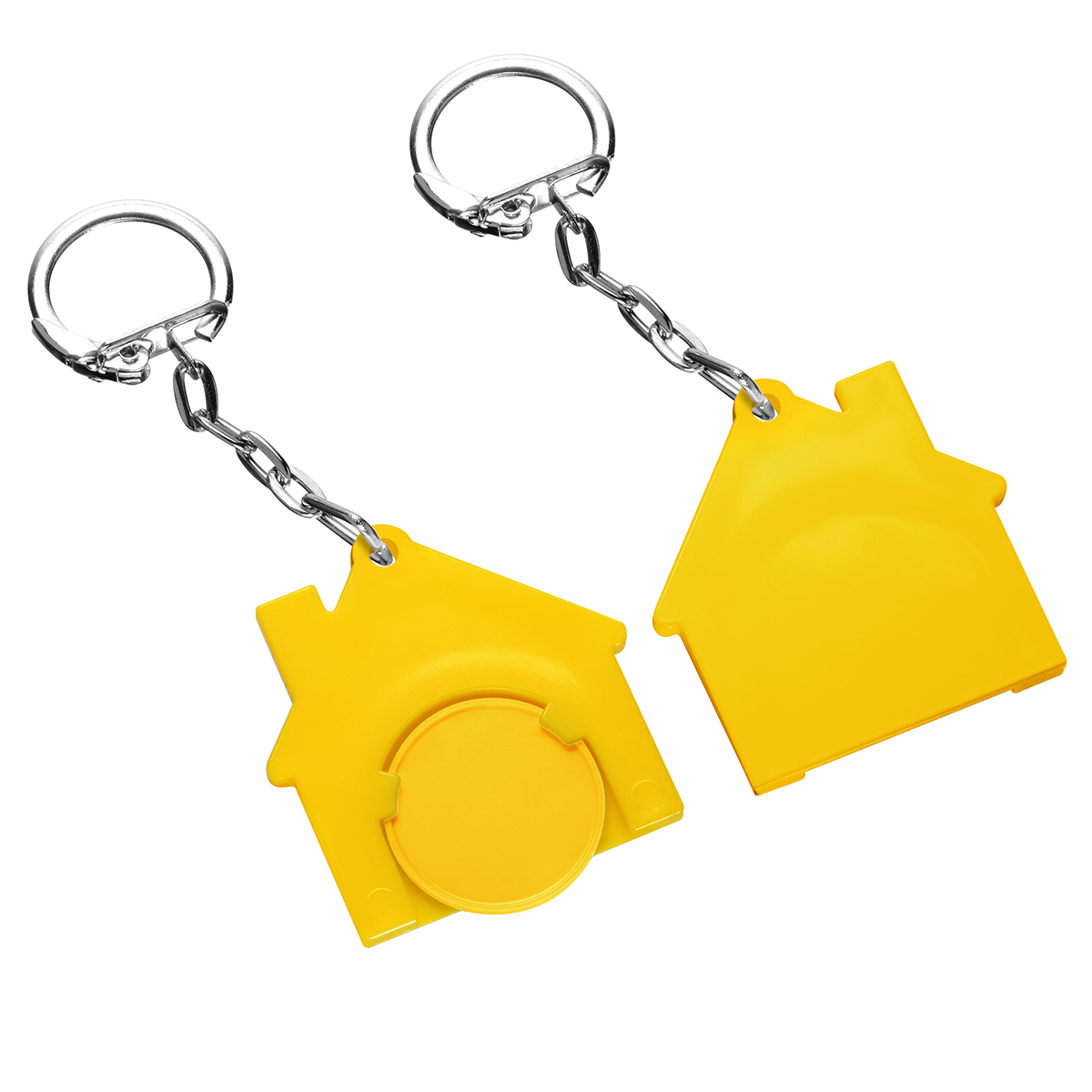 Chiphalter mit 1€-Chip "Haus", Chip gelb, Chiphalter gelb