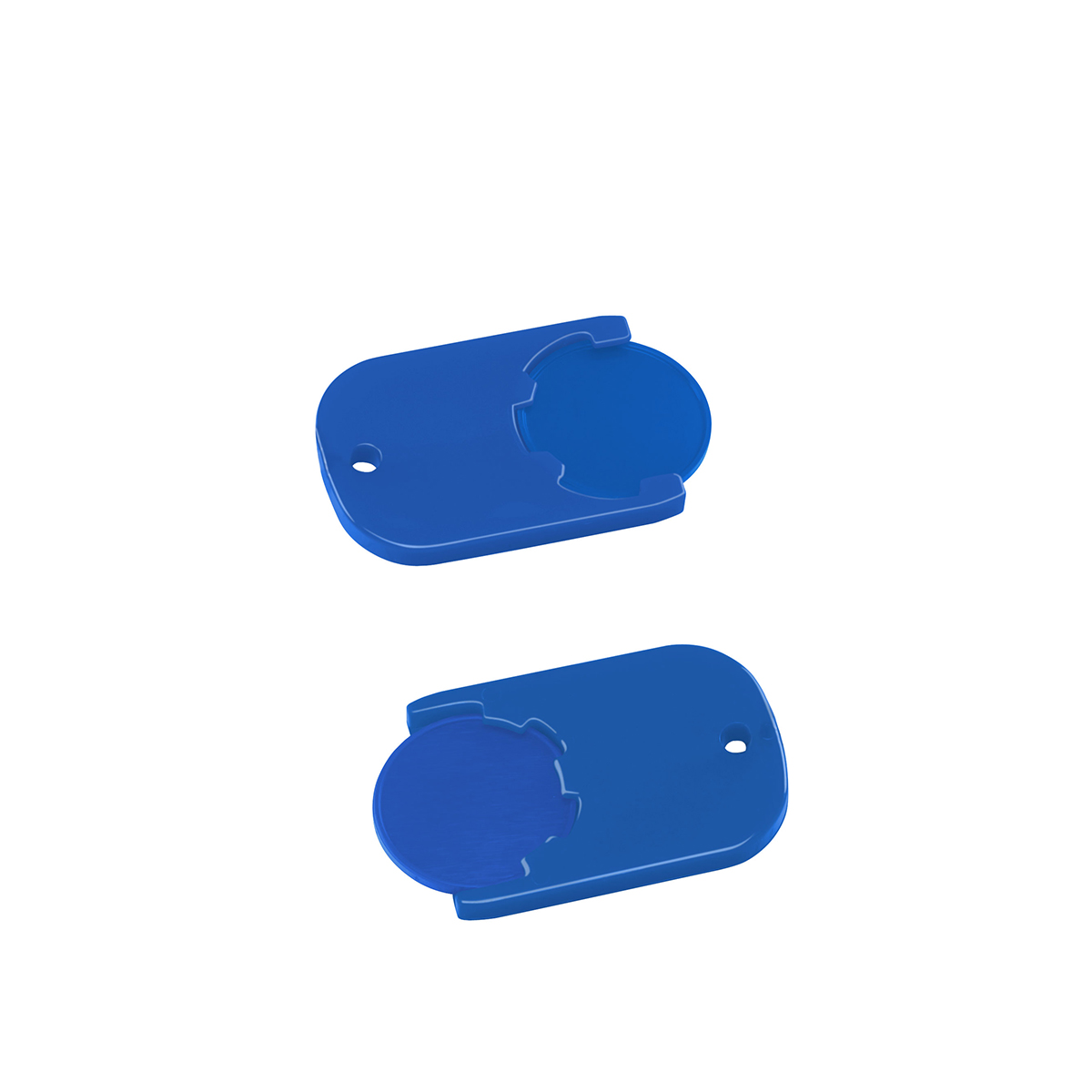 Chiphalter mit 1€-Chip "Gamma", Chip blau, Chiphalter blau