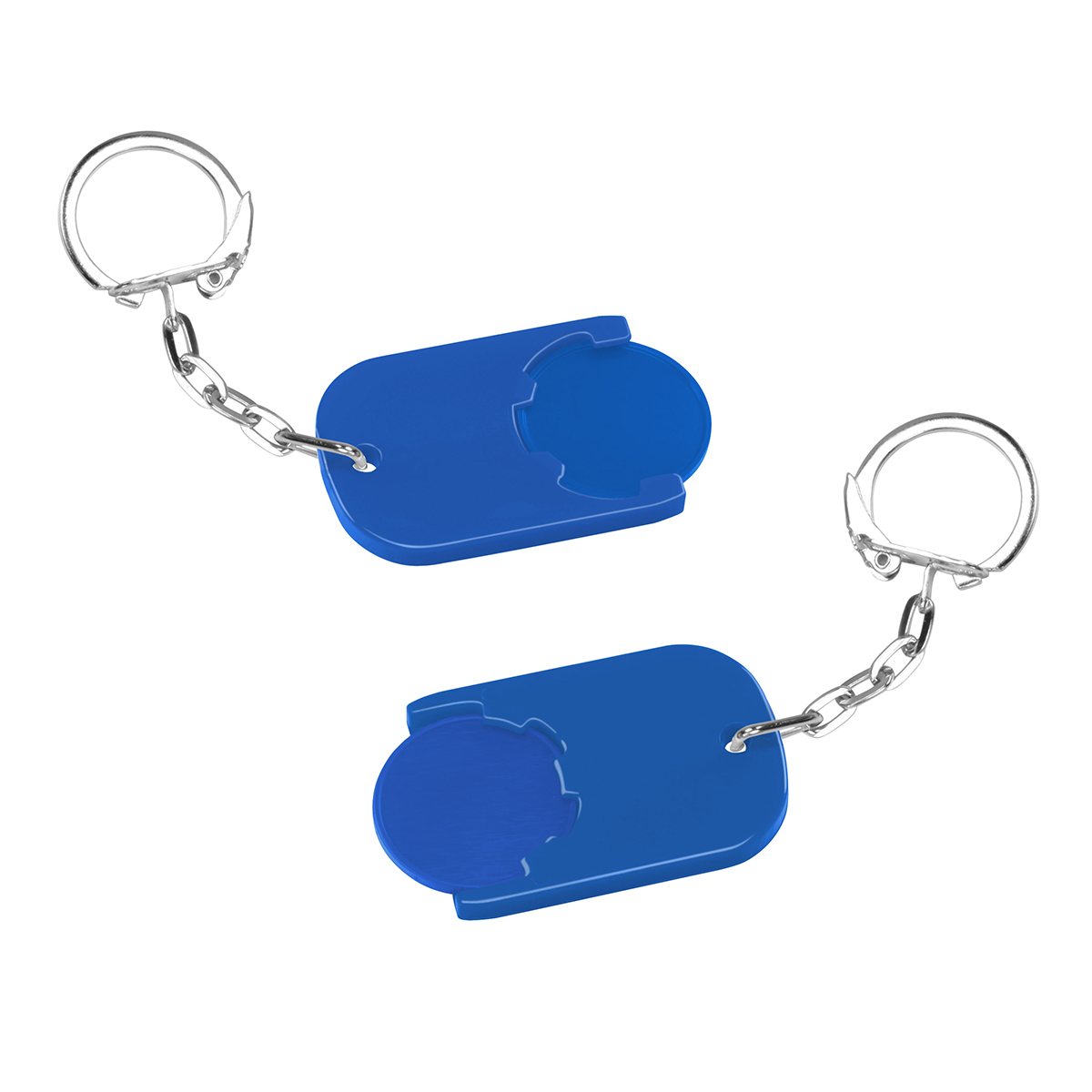 Chiphalter mit 1€-Chip "Gamma", Chip blau, Chiphalter blau