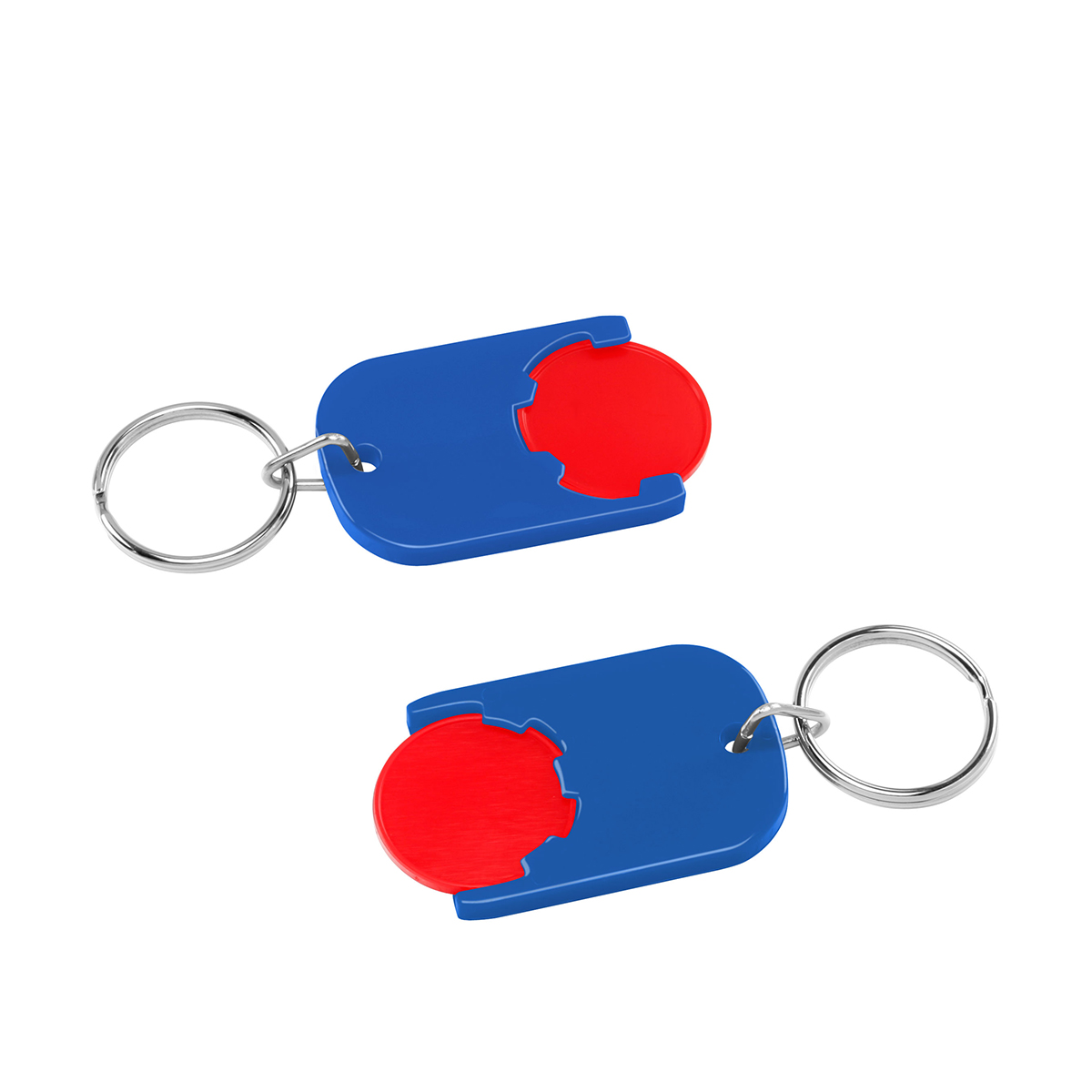 Chiphalter mit 1€-Chip "Gamma", Chip rot, Chiphalter blau