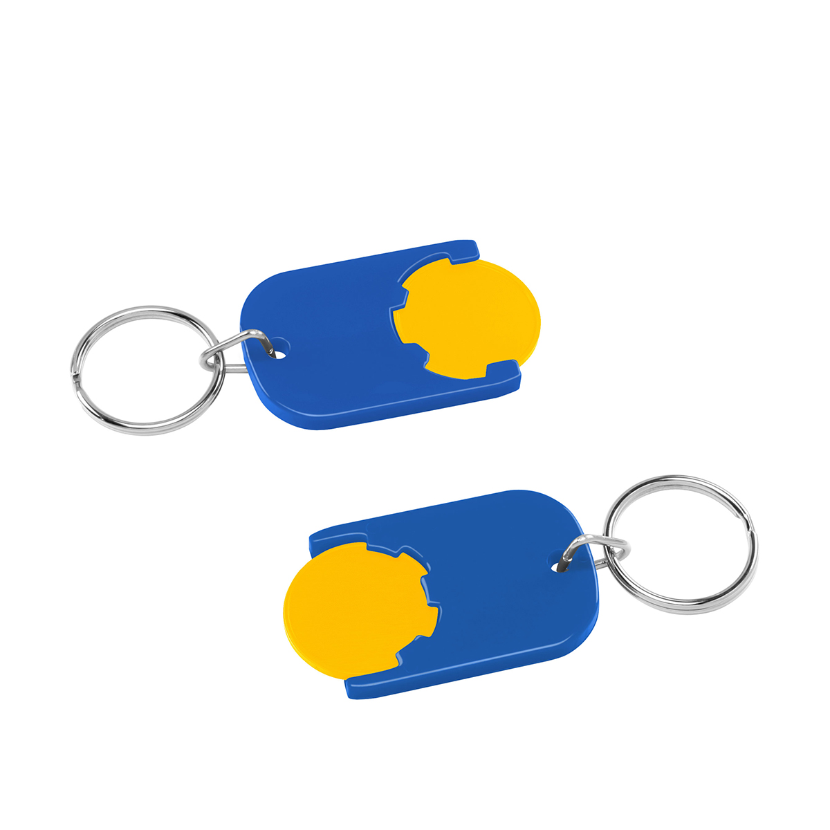 Chiphalter mit 1€-Chip "Gamma", Chip gelb, Chiphalter blau