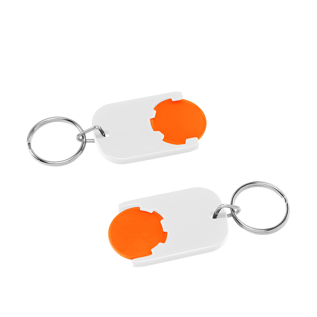 Chiphalter mit 1€-Chip "Gamma", Chip orange, Chiphalter weiß