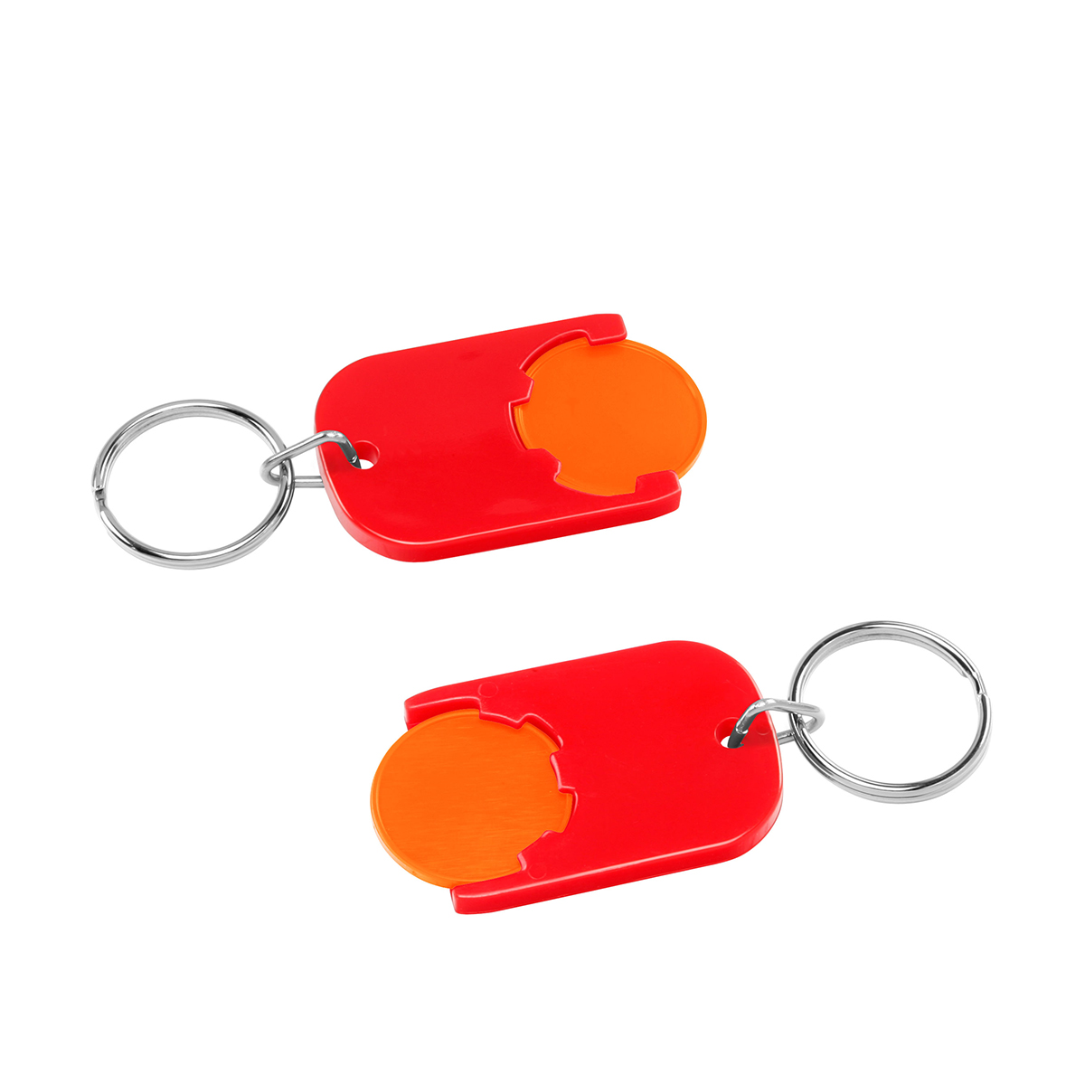 Chiphalter mit 1€-Chip "Gamma", Chip orange, Chiphalter rot