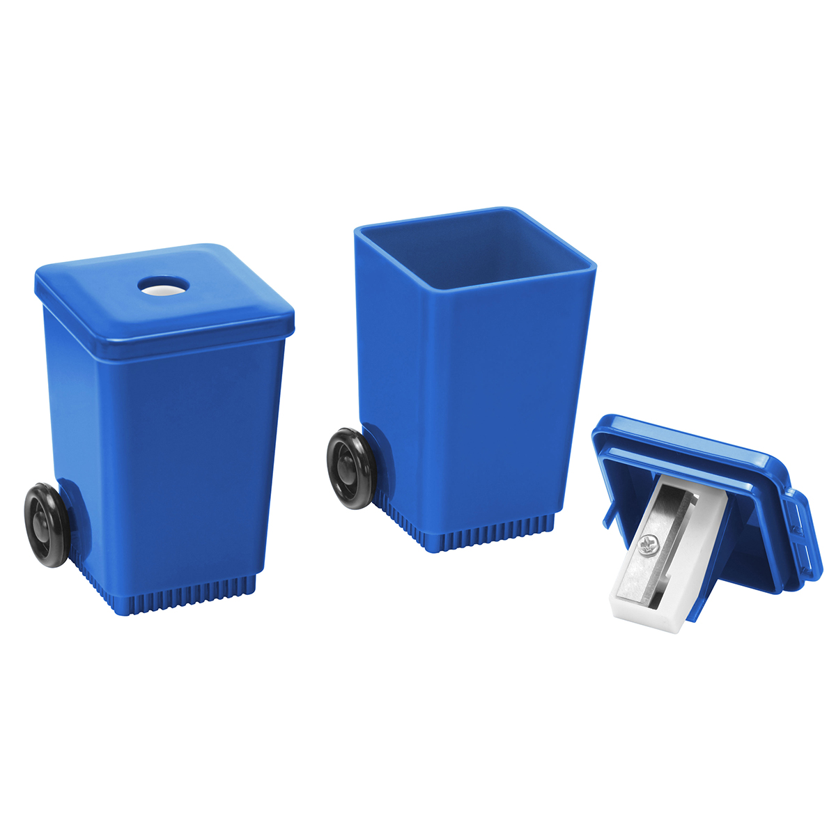 Spitzer "Mülltonne", Grundfarbe blau, Deckel blau