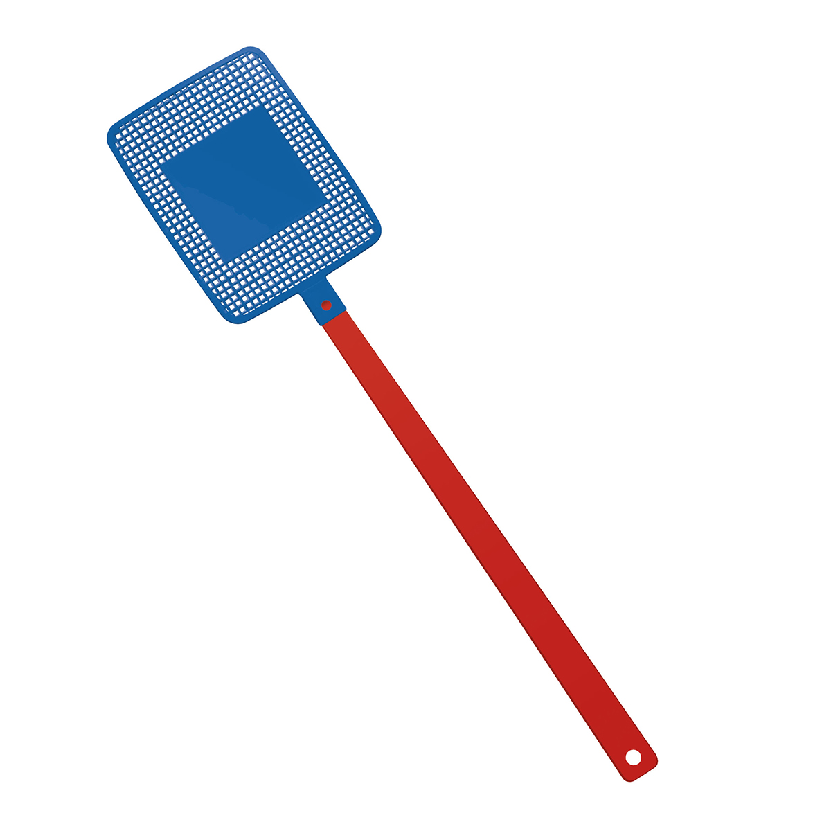 Fliegenklatsche "Rechteck", Griff rot, Klatsche blau