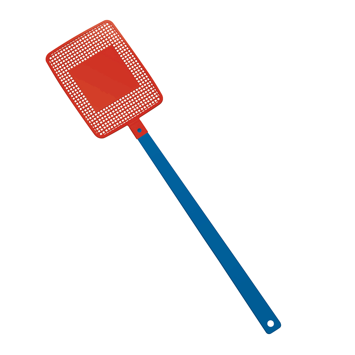 Fliegenklatsche "Rechteck", Griff blau, Klatsche rot