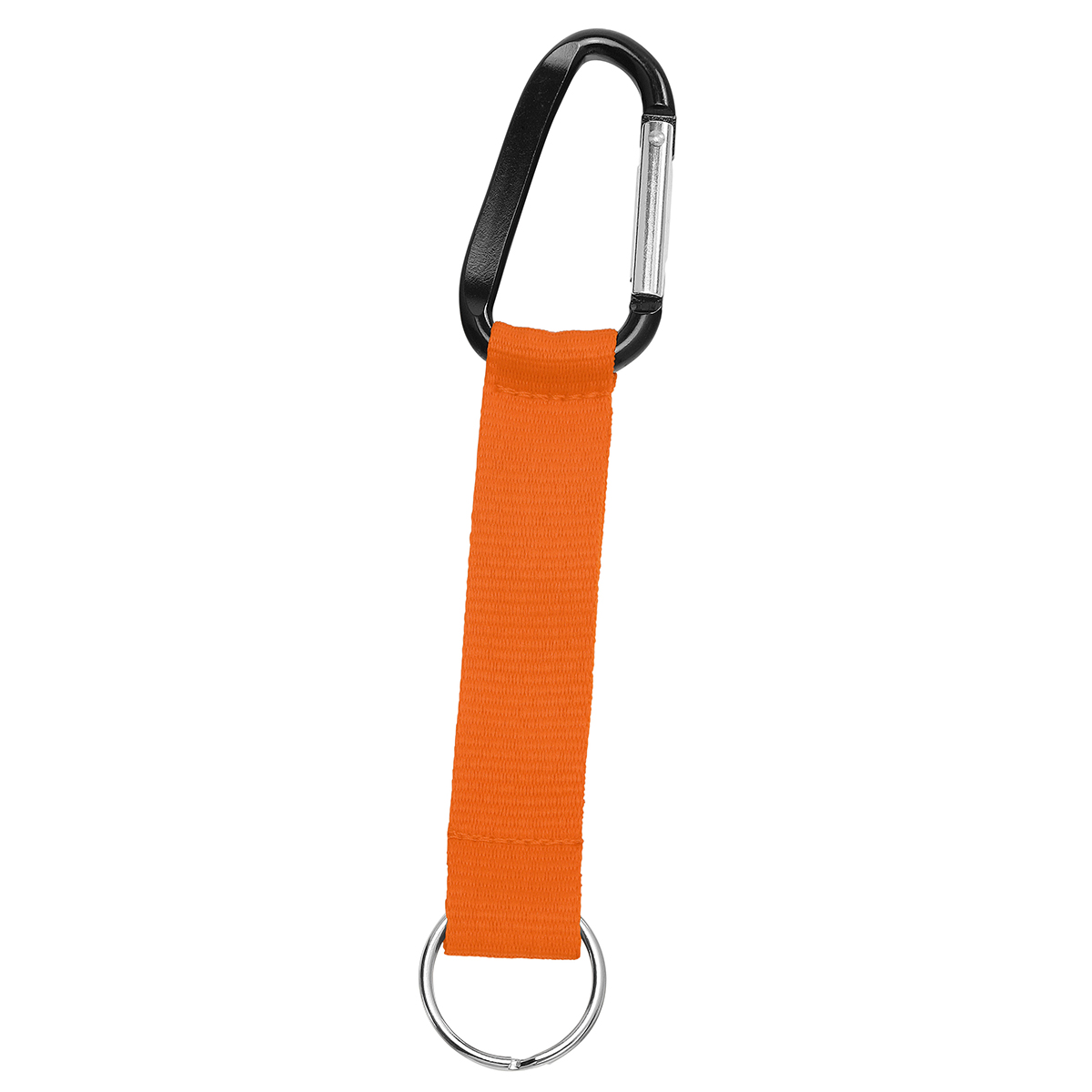 Kurz-Schlüsselband/Kurz-Lanyard "Duo", Grundfarbe ca. Pantone 021C, Karabiner schwarz