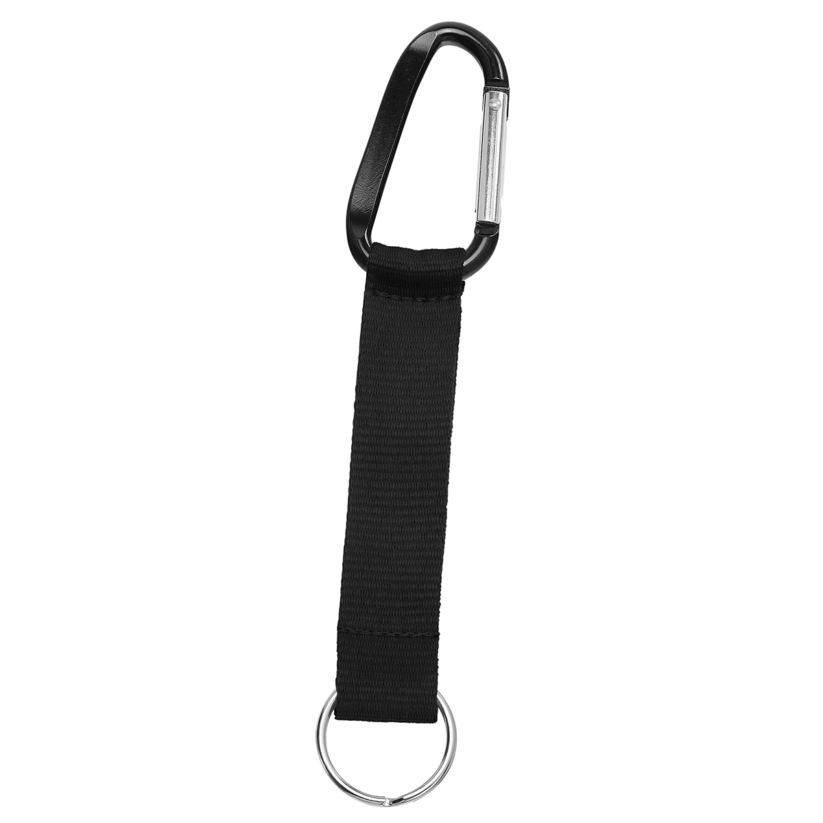 Kurz-Schlüsselband/Kurz-Lanyard "Duo", Grundfarbe schwarz, Karabiner schwarz