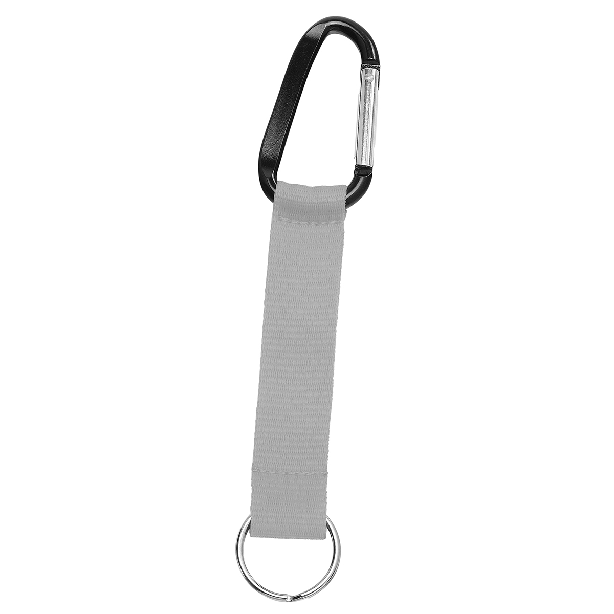 Kurz-Schlüsselband/Kurz-Lanyard "Duo", Grundfarbe ca. Pantone cool gray 6C, Karabiner schwarz