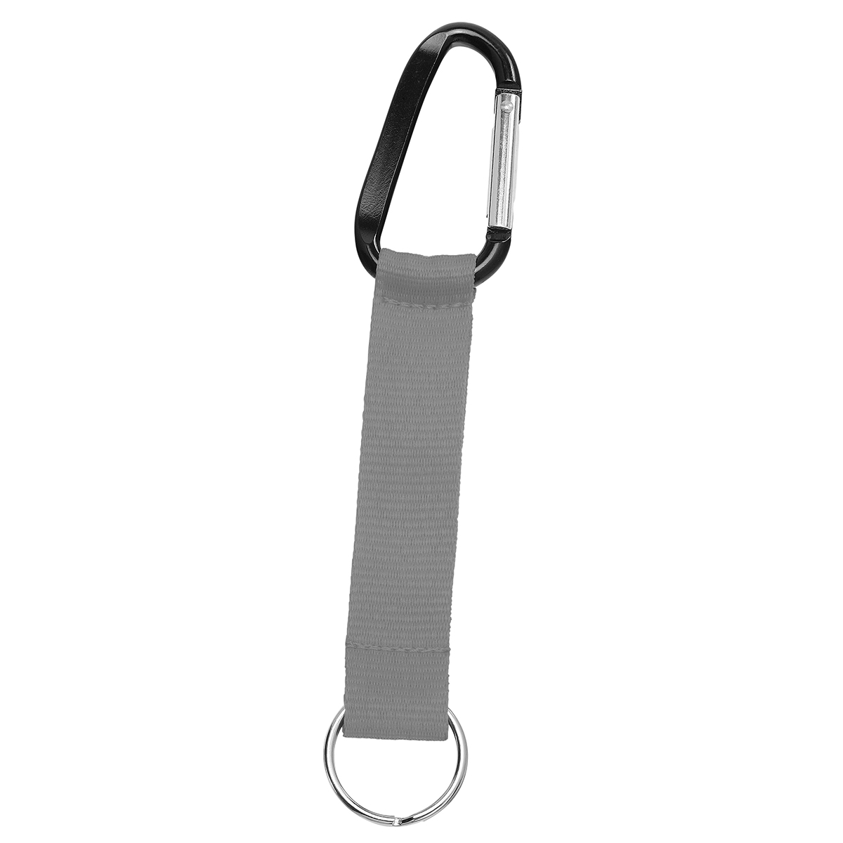 Kurz-Schlüsselband/Kurz-Lanyard "Duo", Grundfarbe ca. Pantone cool gray 8C, Karabiner schwarz