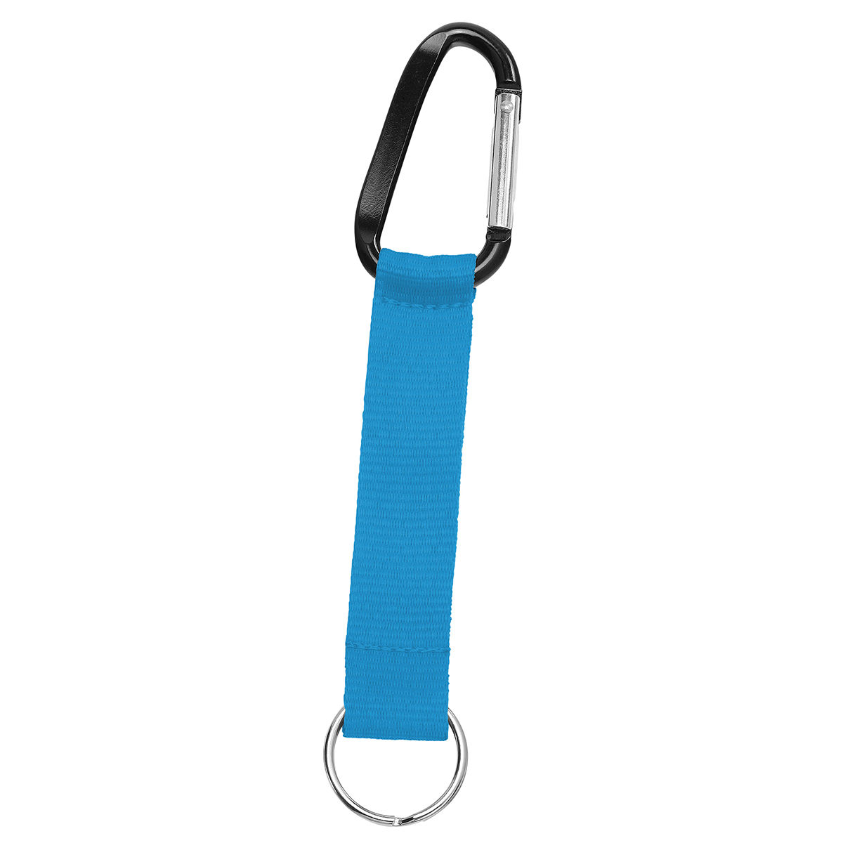 Kurz-Schlüsselband/Kurz-Lanyard "Duo", Grundfarbe ca. Pantone process cyan C, Karabiner schwarz