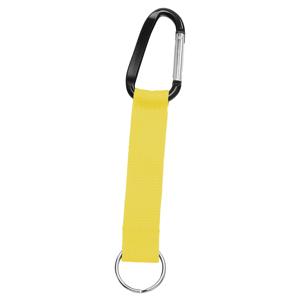 Kurz-Schlüsselband/Kurz-Lanyard "Duo", Grundfarbe ca. Pantone yellow C, Karabiner schwarz