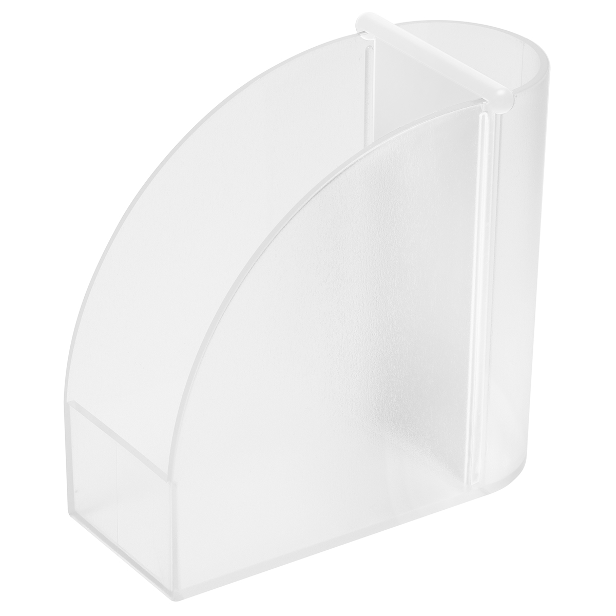 Zettelbox mit Köcher "Design", Zettelbox gefrostet transparent, Steg weiß