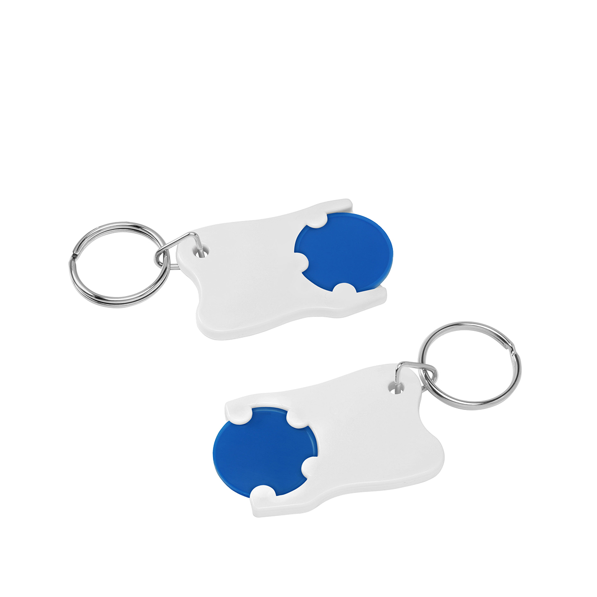 Chiphalter mit 1€-Chip "Zahn", Chip blau, Chiphalter weiß