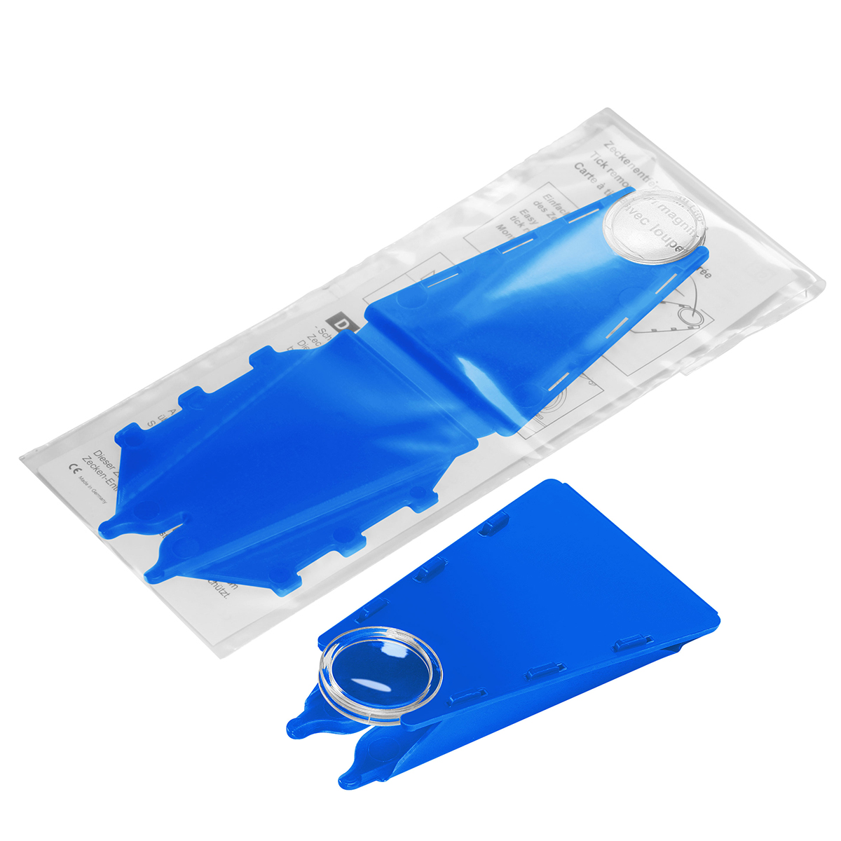 Zeckenentferner mit Lupe, blau