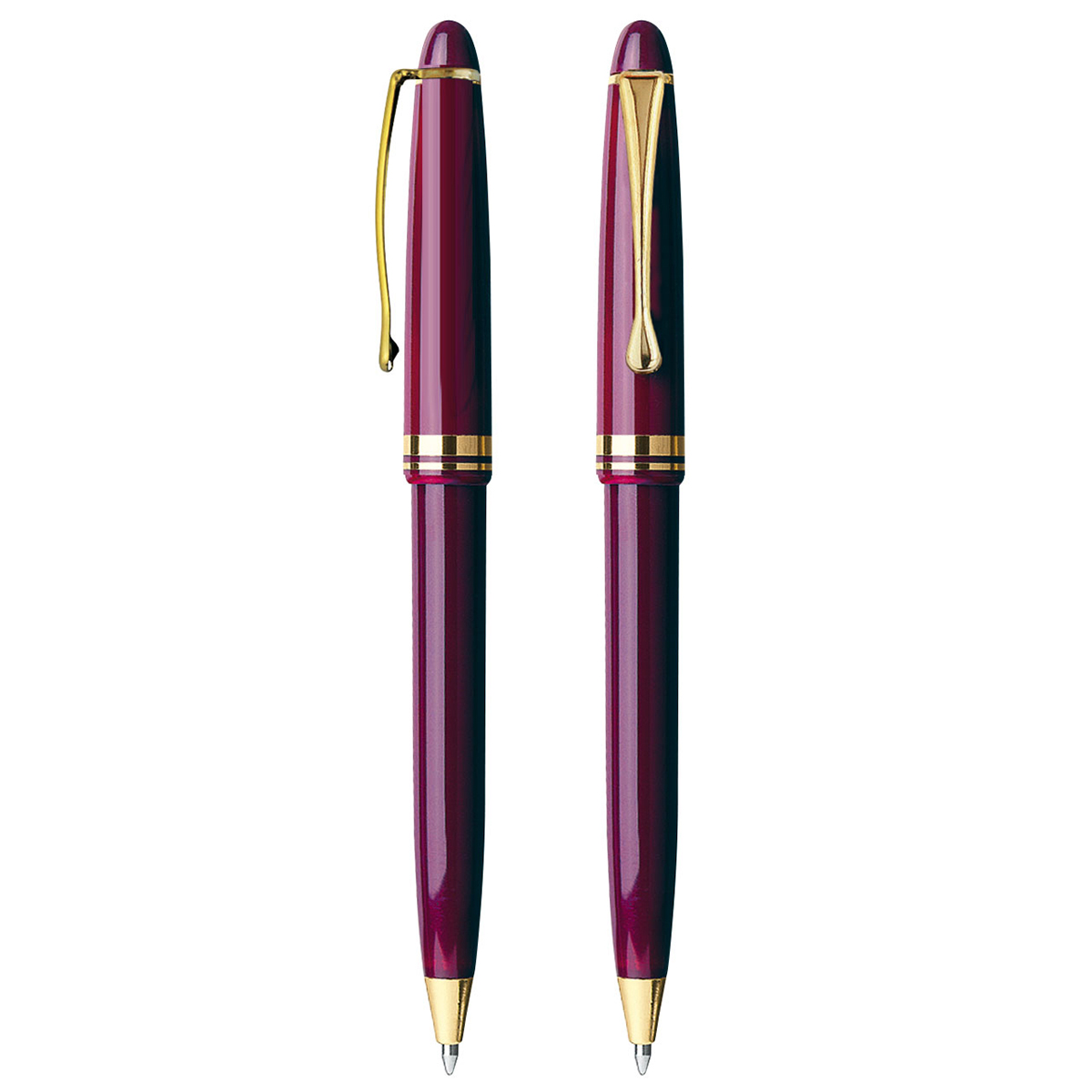Kappendruck-Kugelschreiber "Kappa", Grundfarbe bordeaux, Zusatzfarbe gold