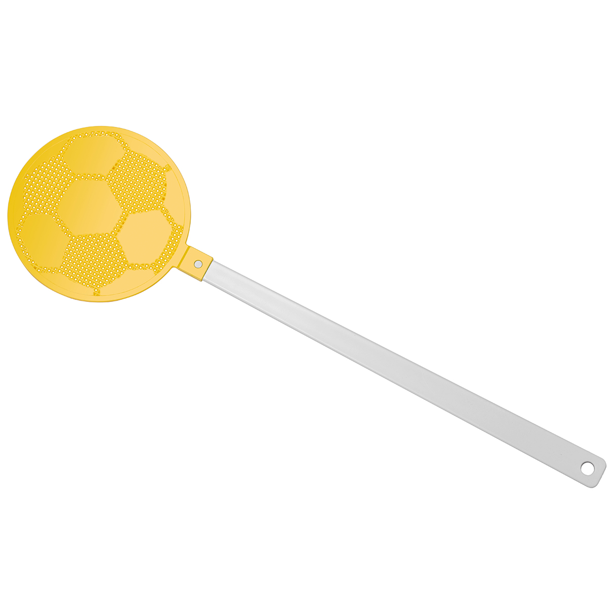 Fliegenklatsche "Fußball", Griff weiß, Klatsche gelb