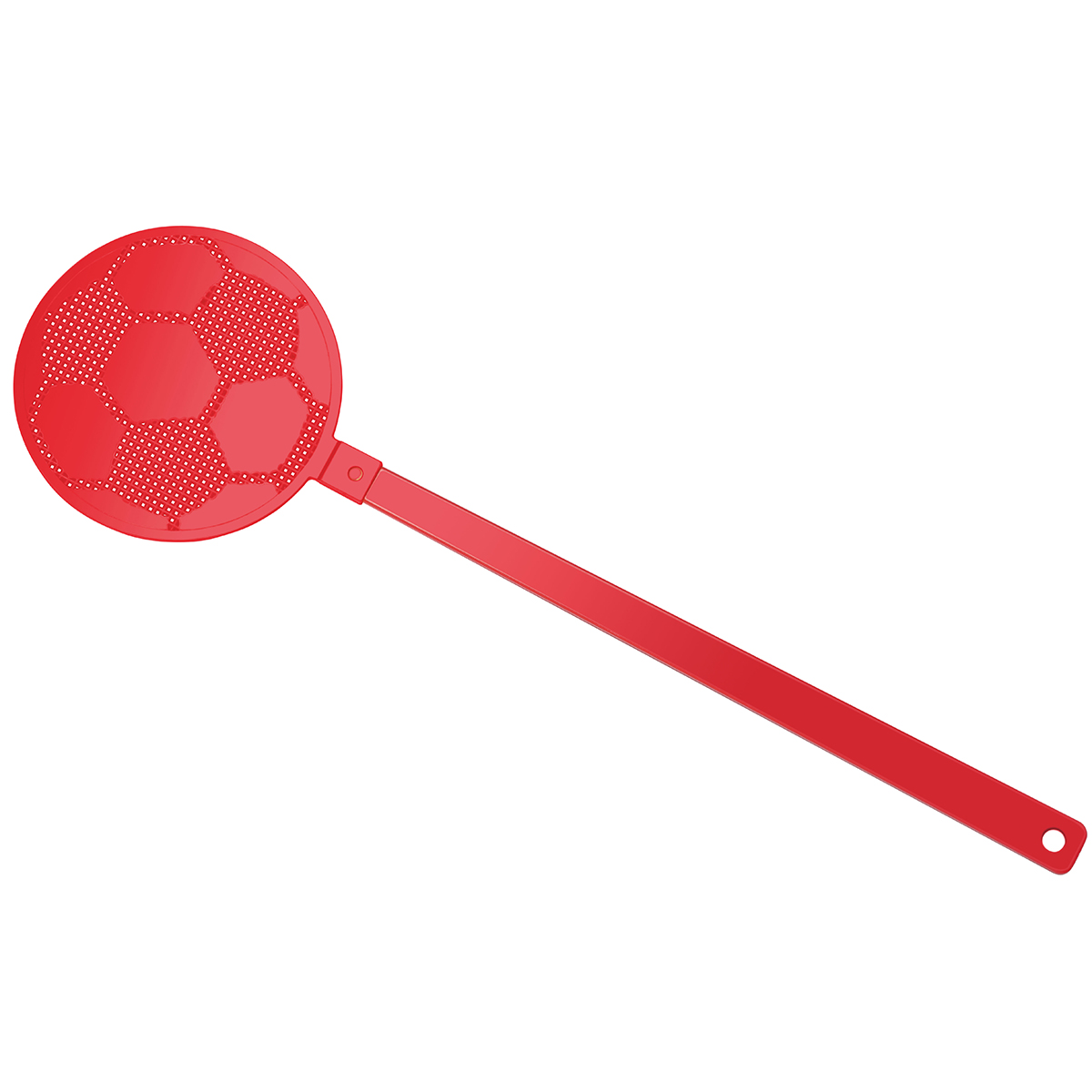 Fliegenklatsche "Fußball", Griff rot, Klatsche rot
