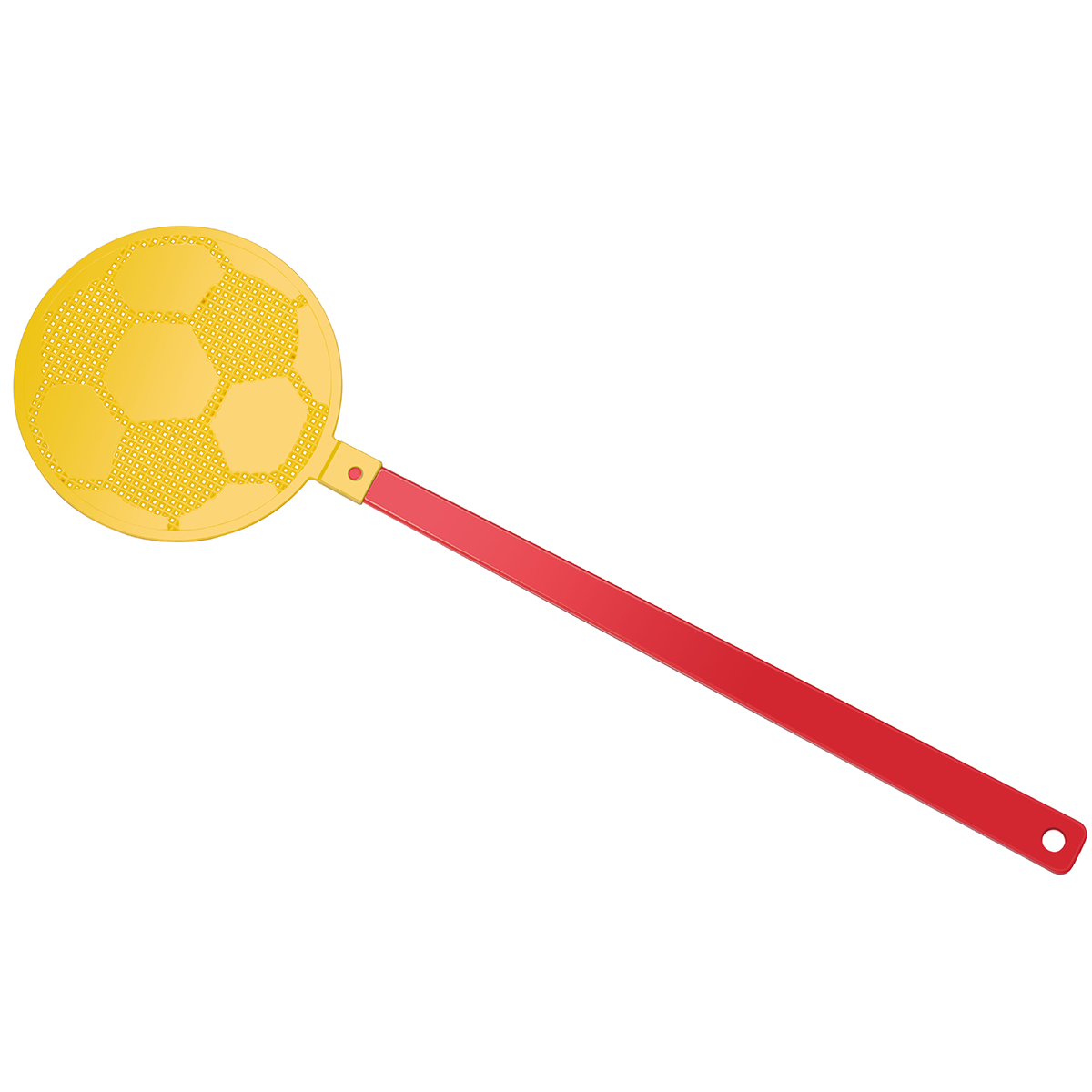 Fliegenklatsche "Fußball", Griff rot, Klatsche gelb