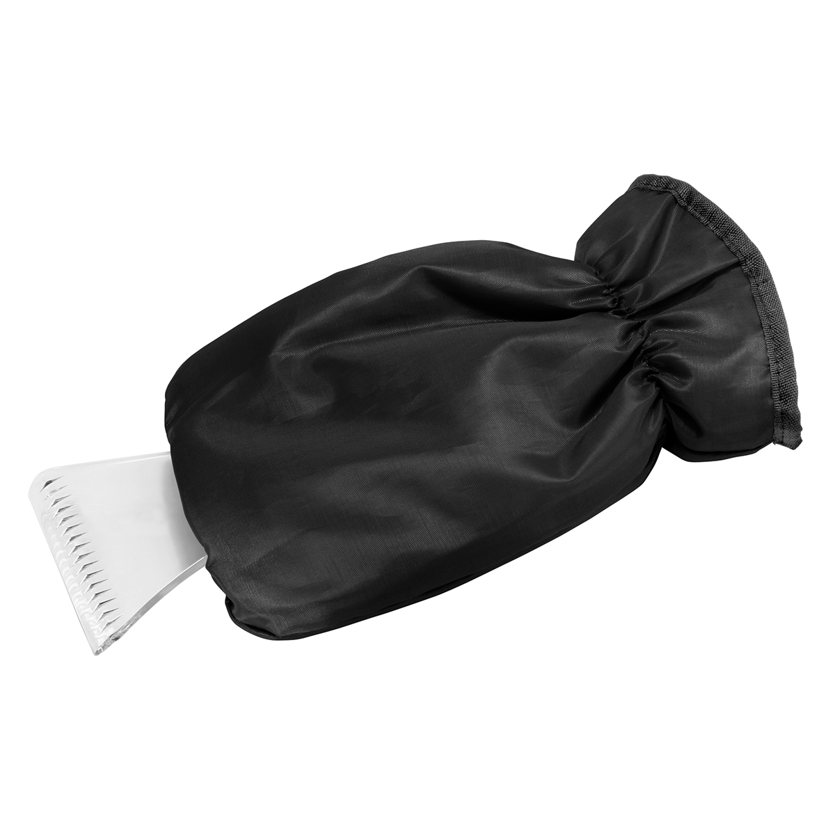 Eiskratzer und Eisbrecher, Handschuh schwarz, Eiskratzer transparent