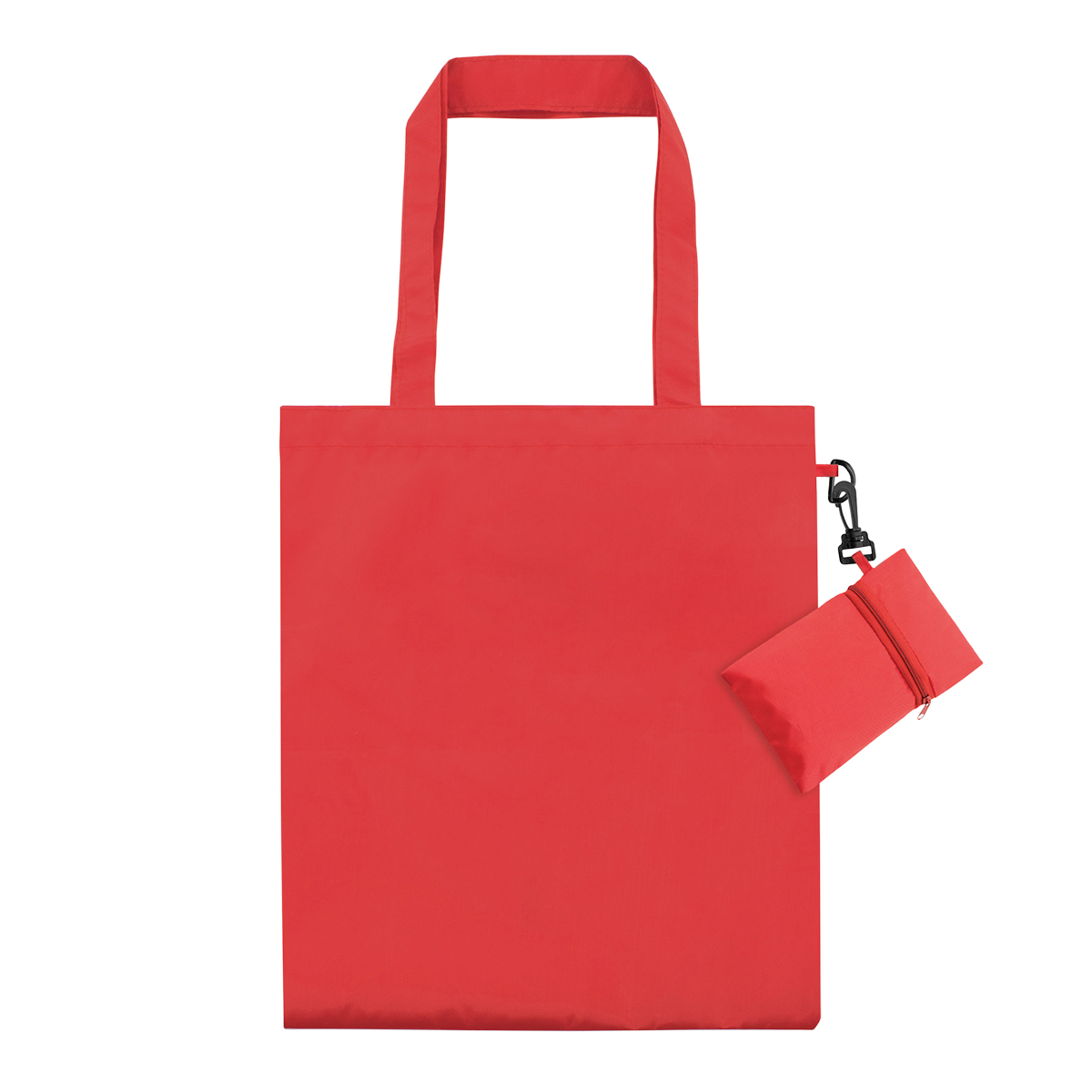 Einkaufstasche, mit Karabiner "RPET", rot