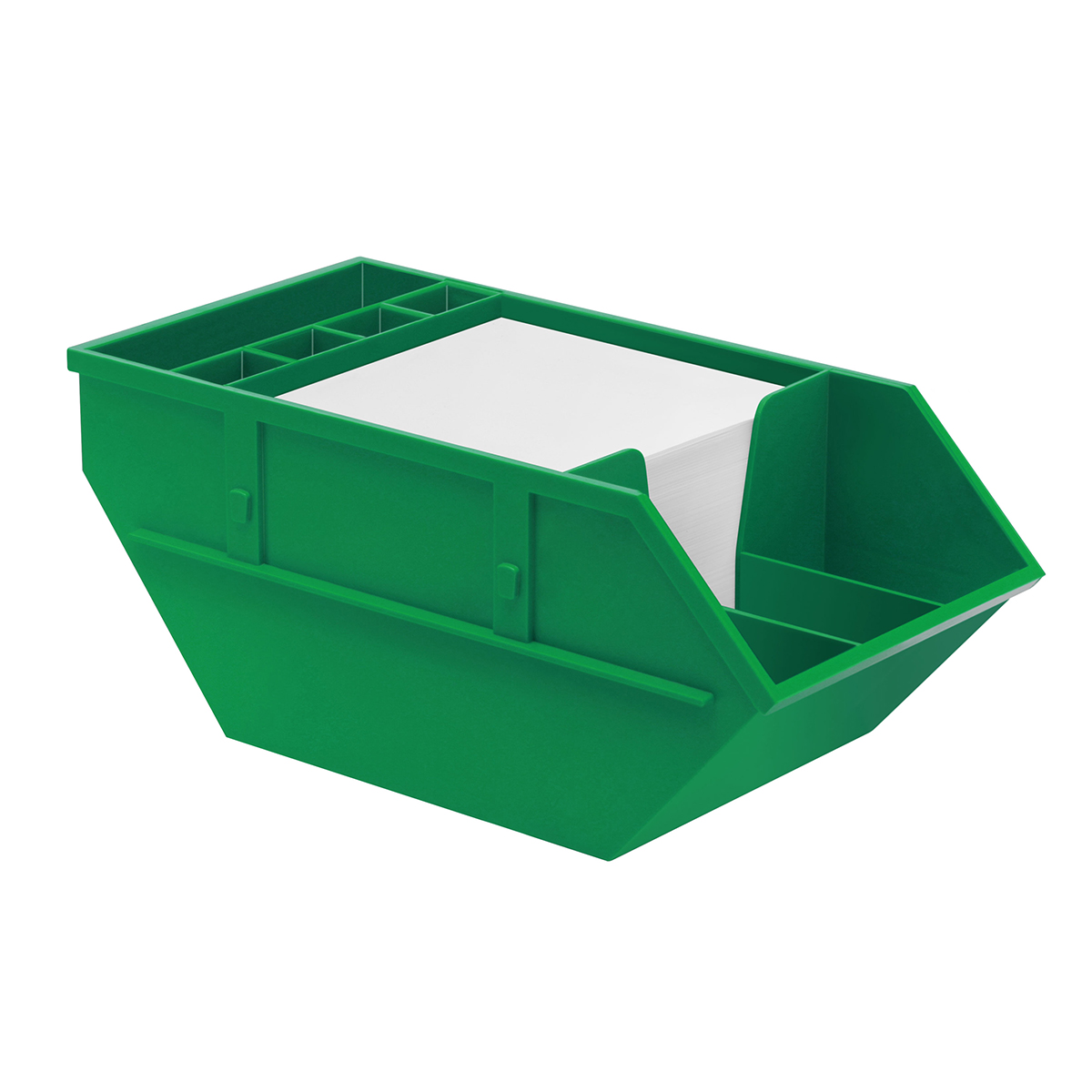 Zettelbox mit Köcher "Container", grün