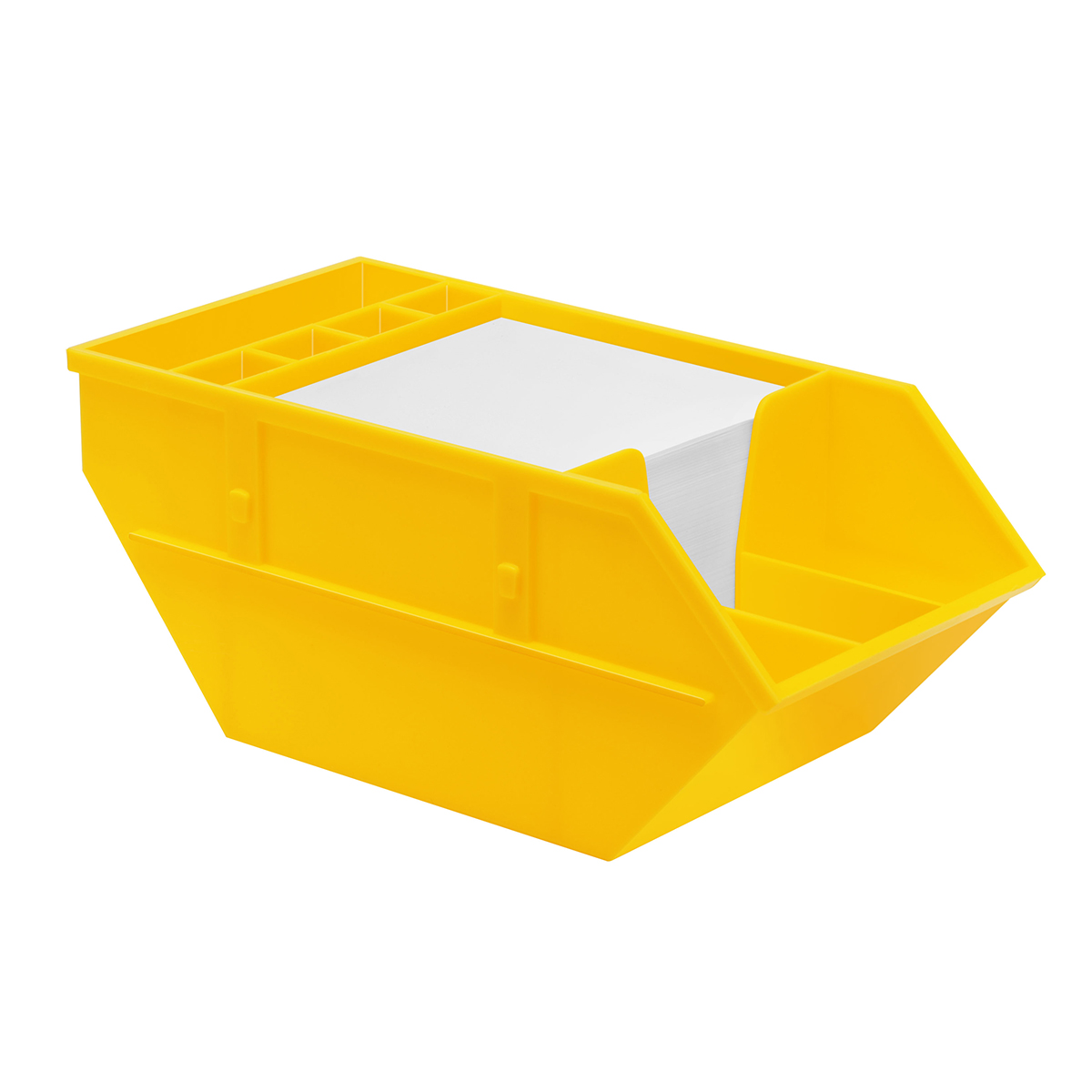 Zettelbox mit Köcher "Container", gelb