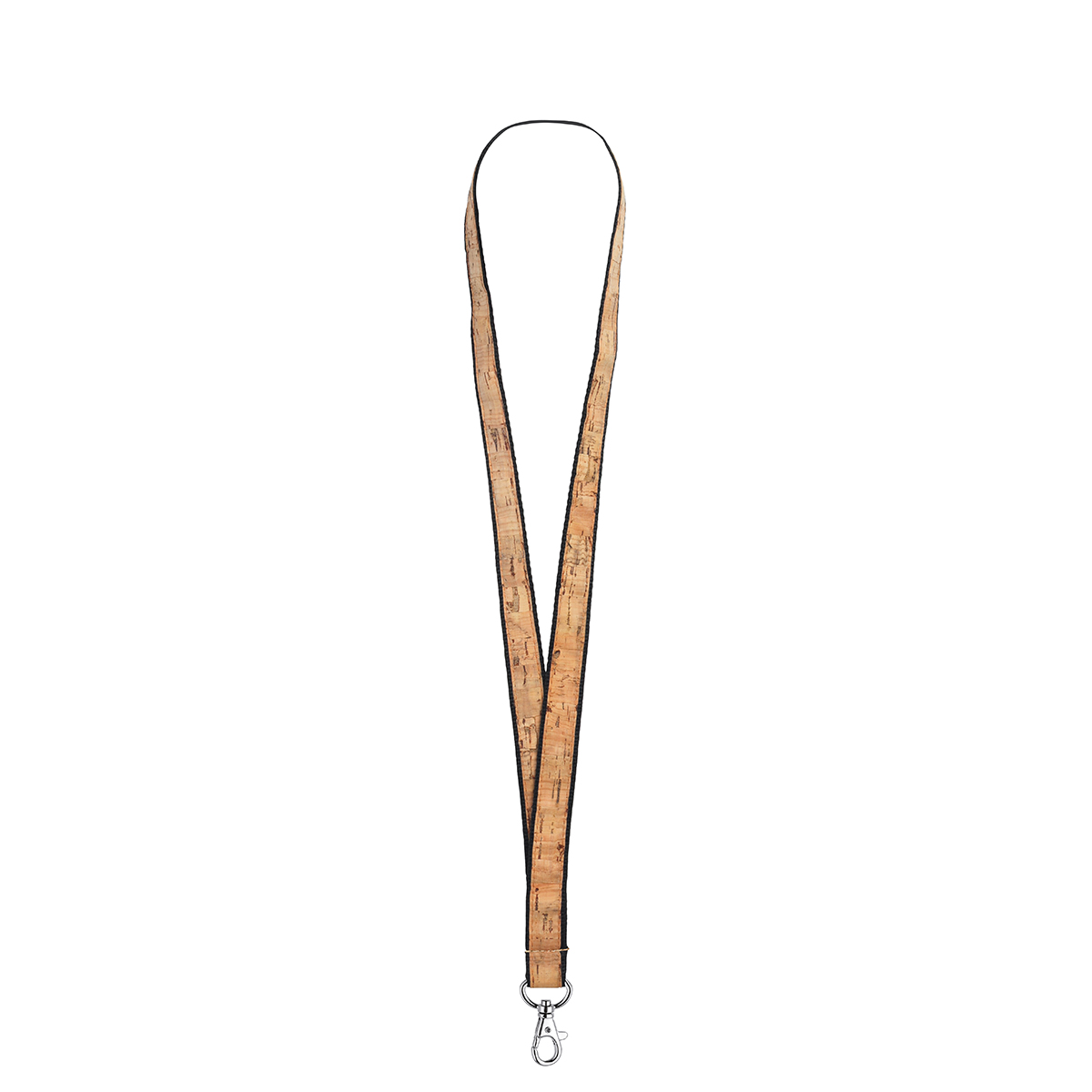 Schlüsselband/Lanyard "Kork", Grundfarbe schwarz, Zusatzfarbe beige