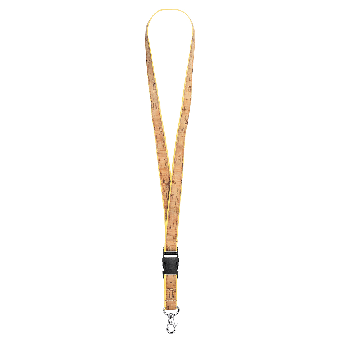 Schlüsselband/Lanyard "Kork", Grundfarbe ca. Pantone yellow C, Zusatzfarbe beige
