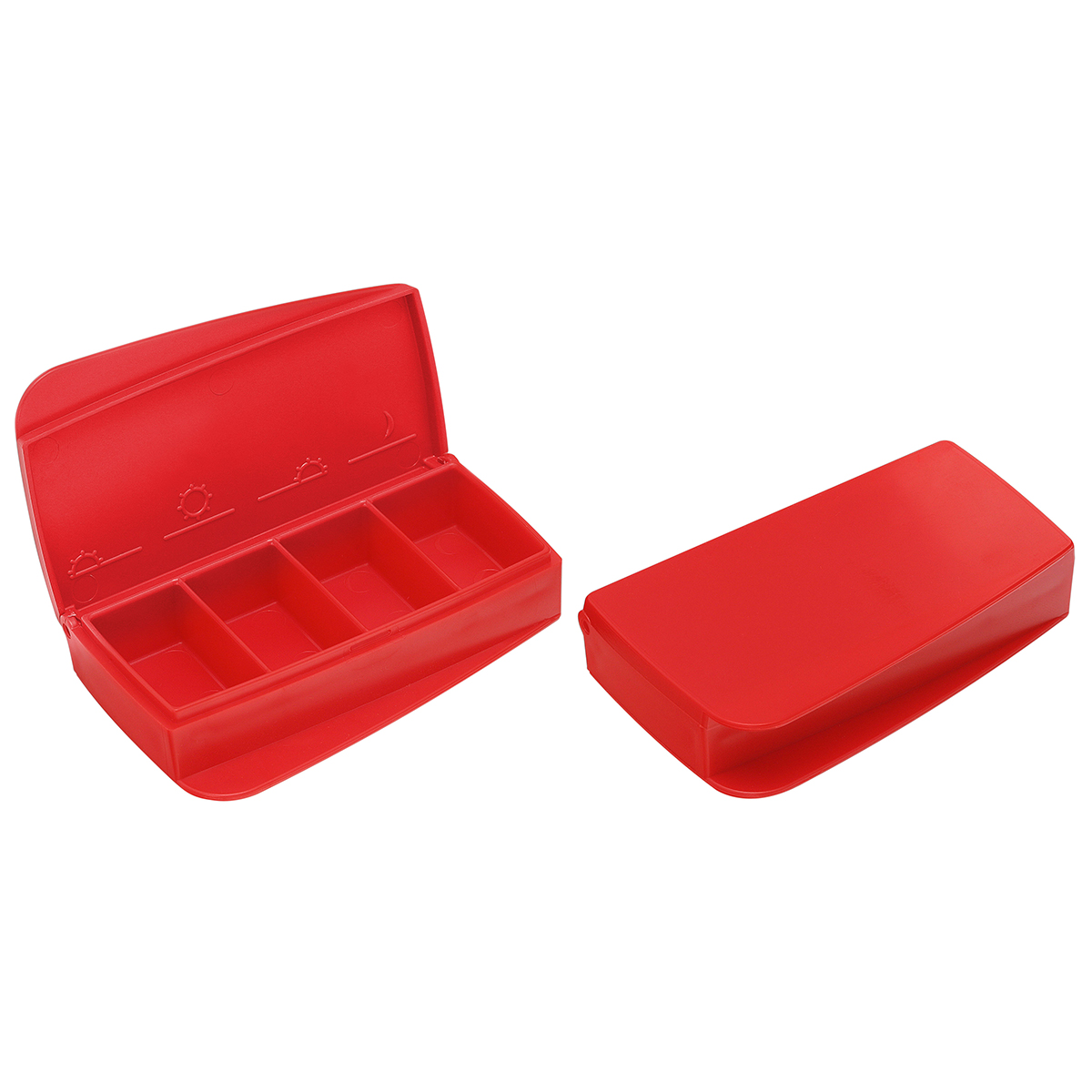 Pillendose "Alpha", Oberteil rot, Unterteil rot