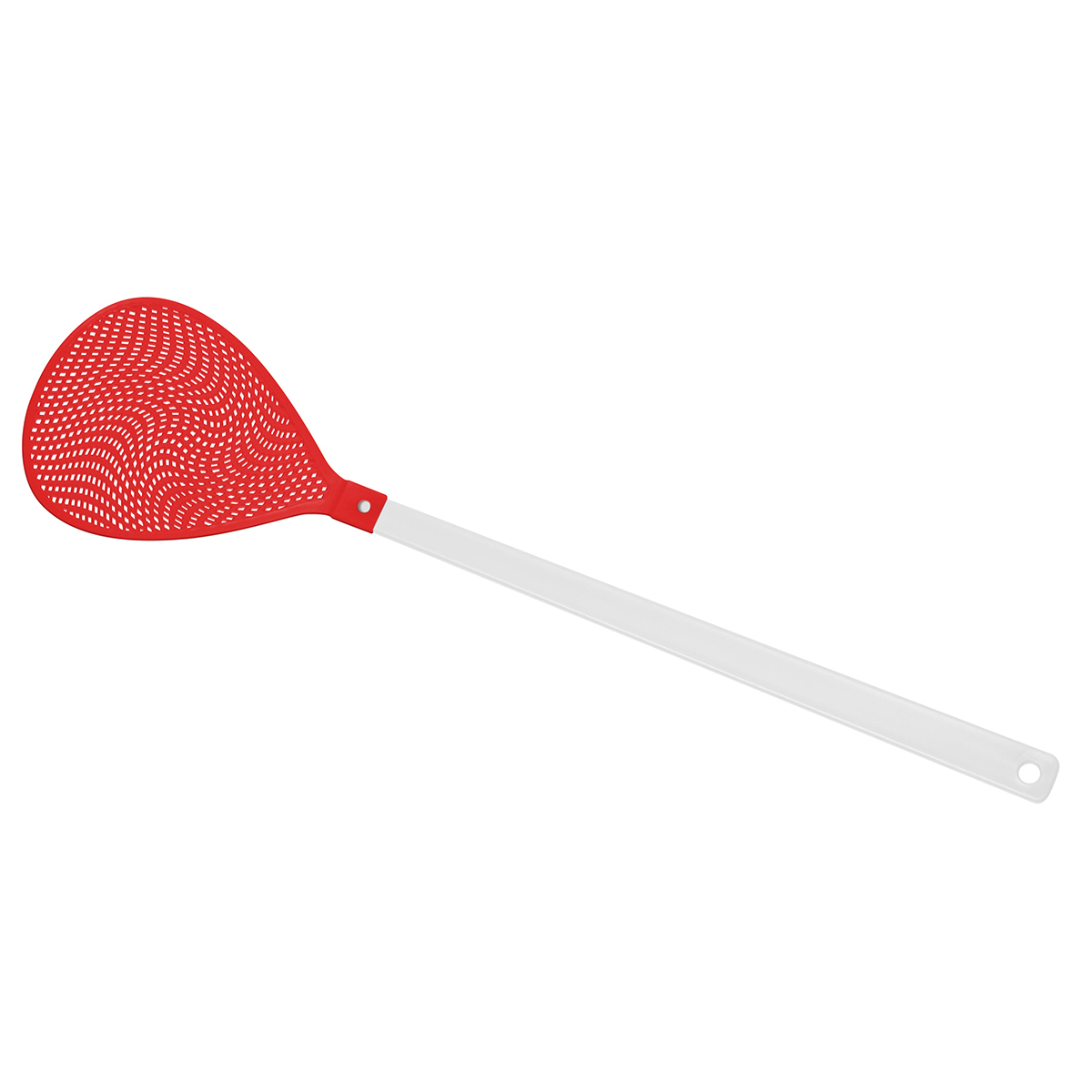 Fliegenklatsche "Oval", Griff weiß, Klatsche rot