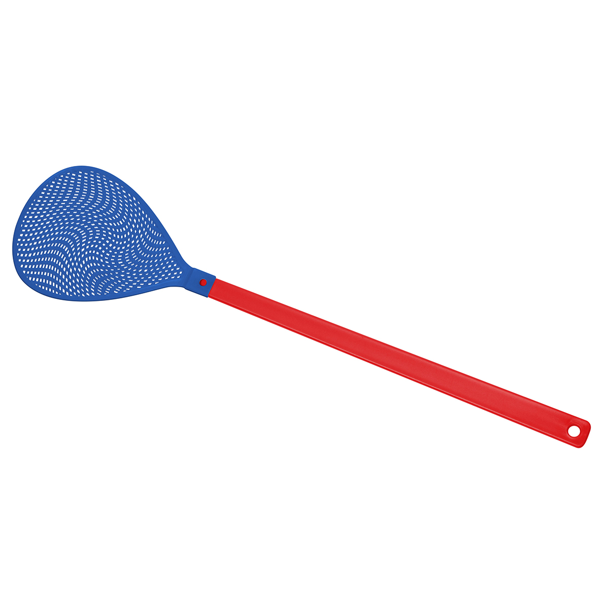 Fliegenklatsche "Oval", Griff rot, Klatsche blau