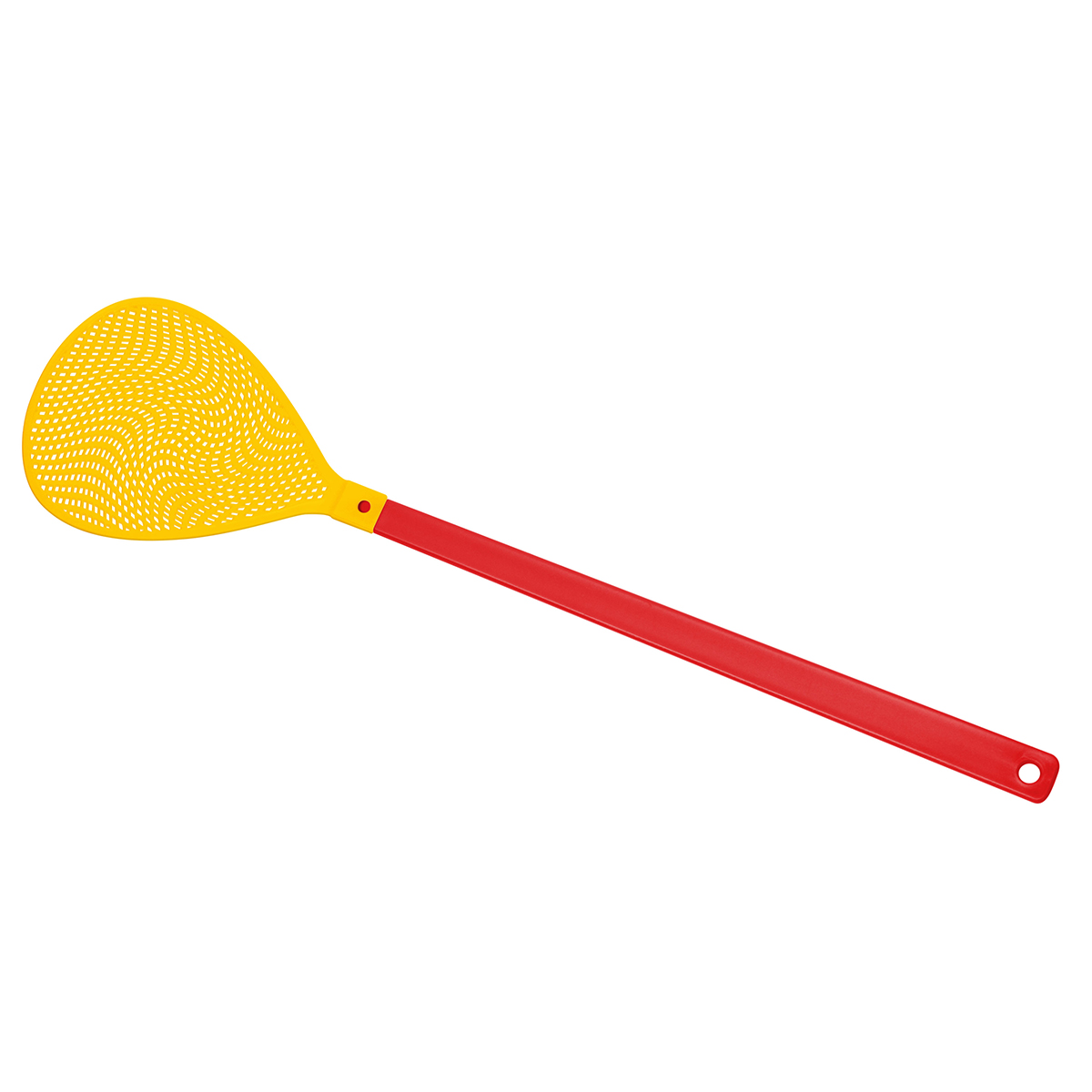 Fliegenklatsche "Oval", Griff rot, Klatsche gelb