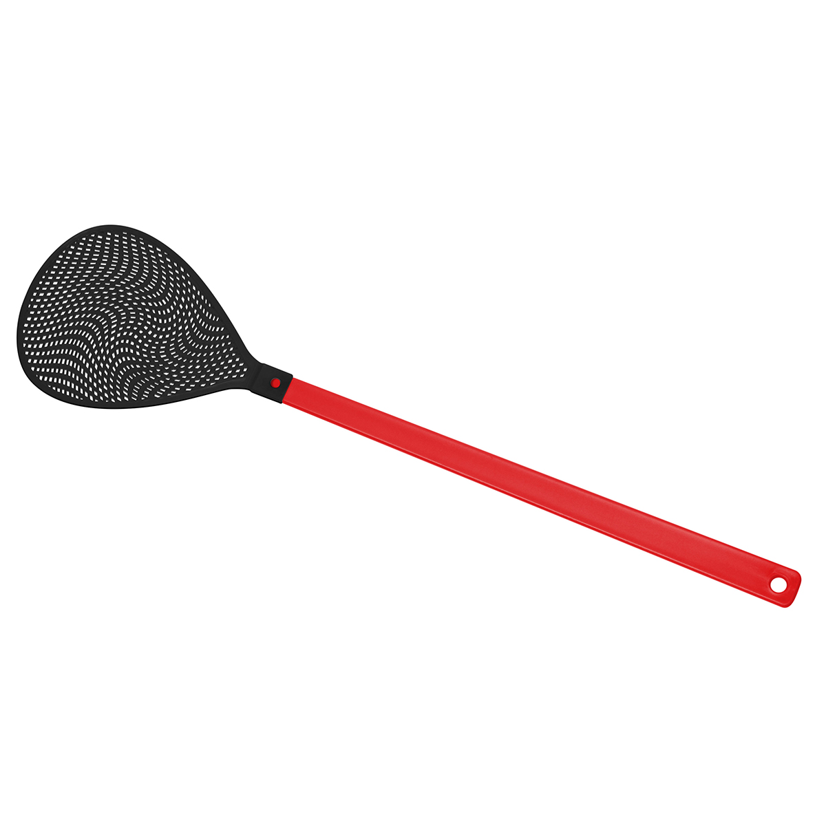 Fliegenklatsche "Oval", Griff rot, Klatsche schwarz