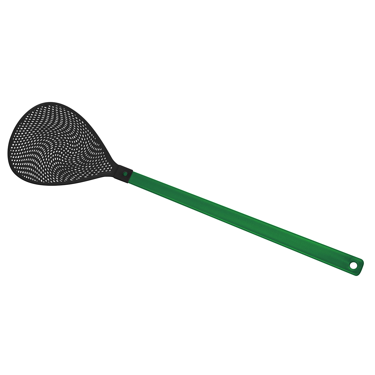 Fliegenklatsche "Oval", Griff grün, Klatsche schwarz