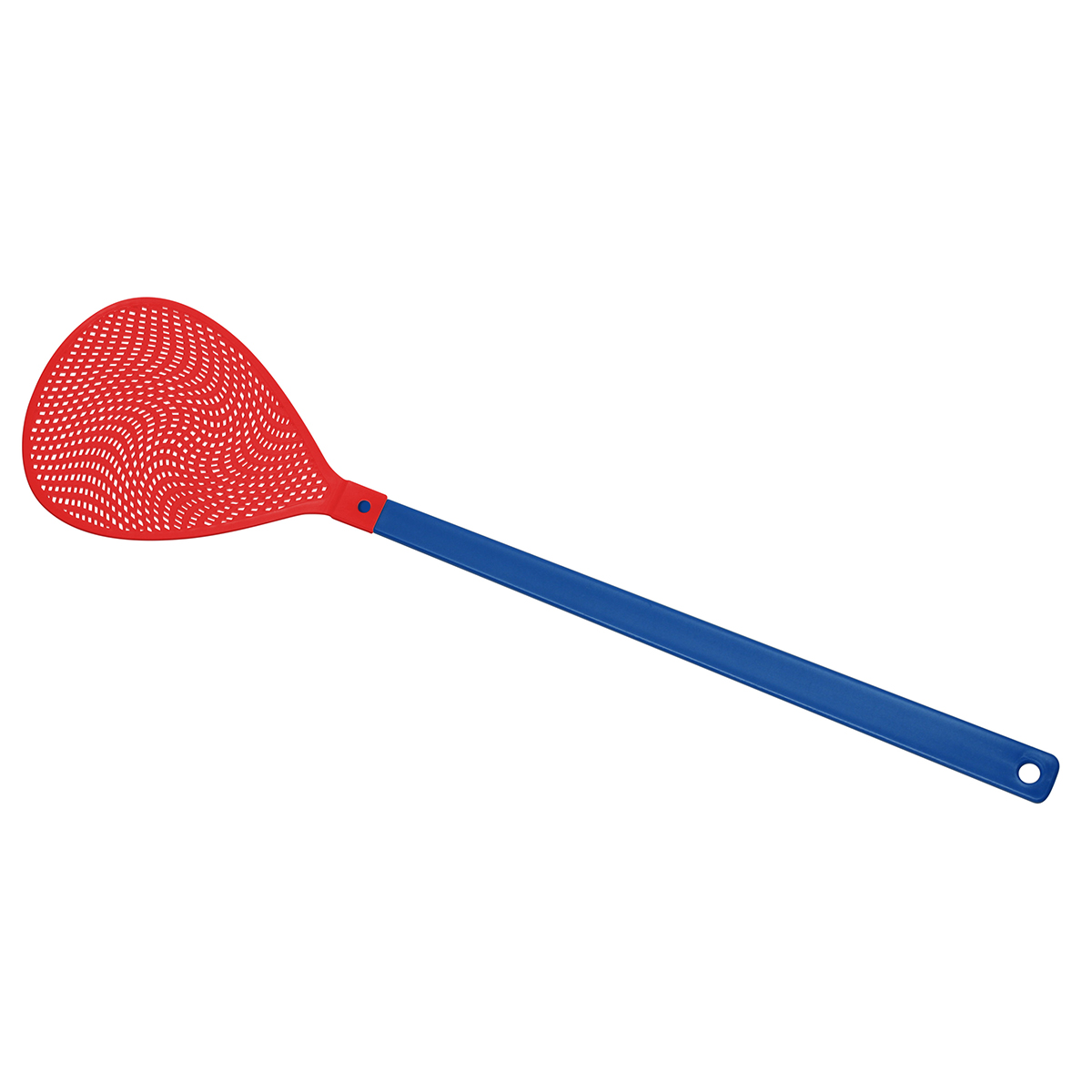 Fliegenklatsche "Oval", Griff blau, Klatsche rot