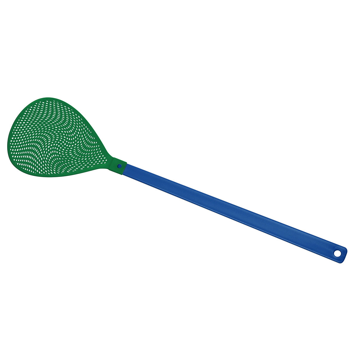 Fliegenklatsche "Oval", Griff blau, Klatsche grün