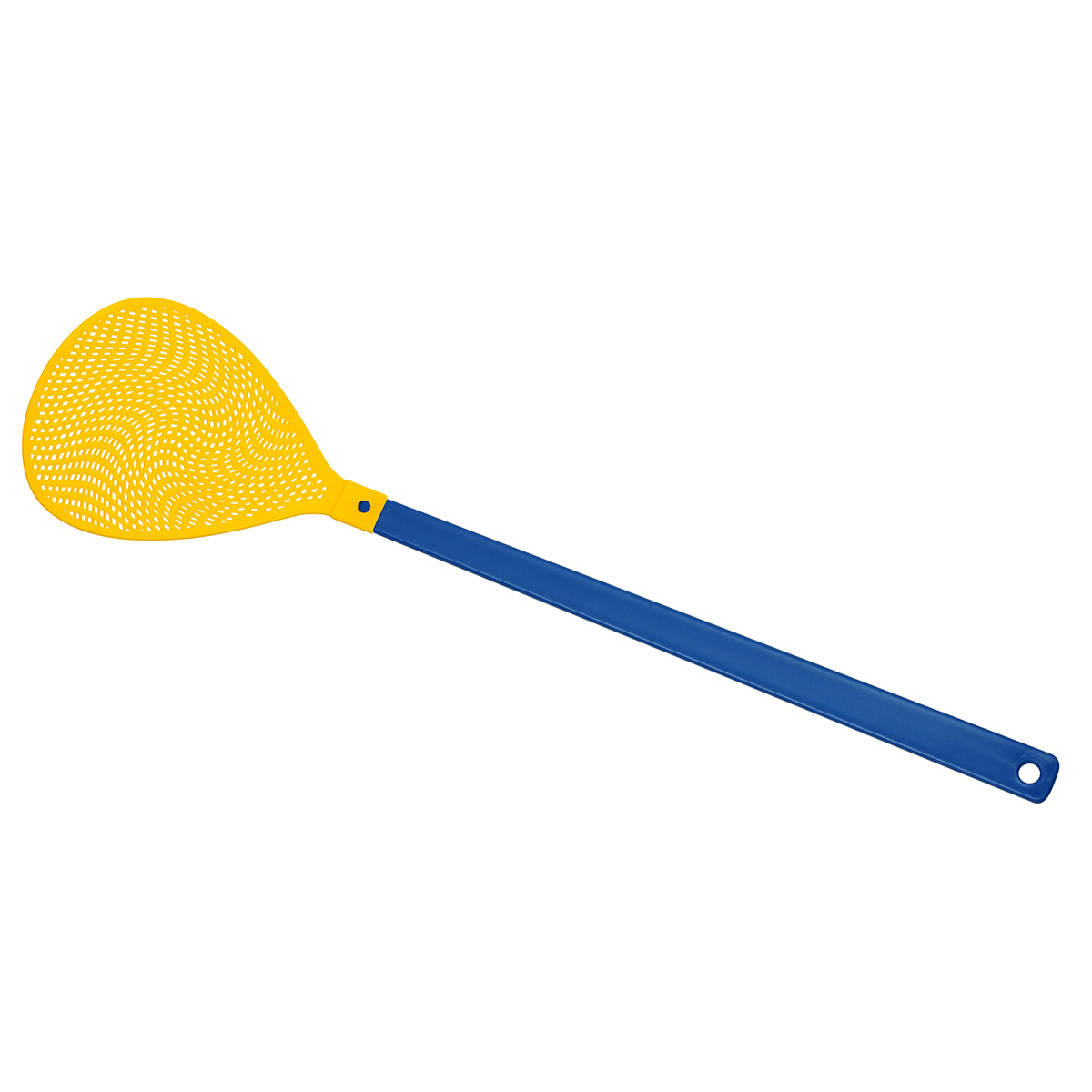 Fliegenklatsche "Oval", Griff blau, Klatsche gelb