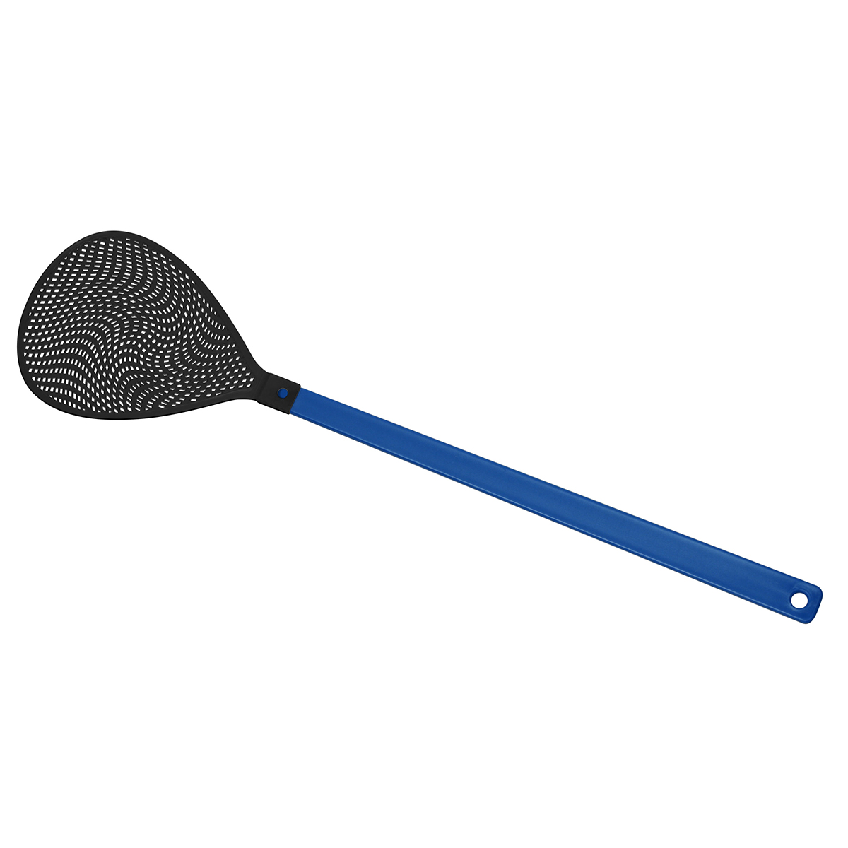 Fliegenklatsche "Oval", Griff blau, Klatsche schwarz