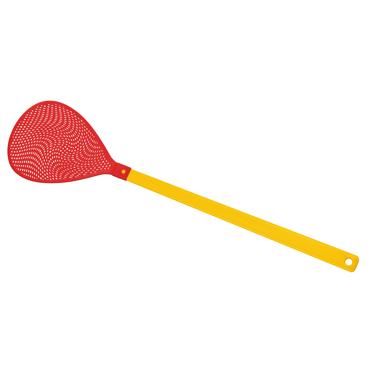 Fliegenklatsche "Oval", Griff gelb, Klatsche rot